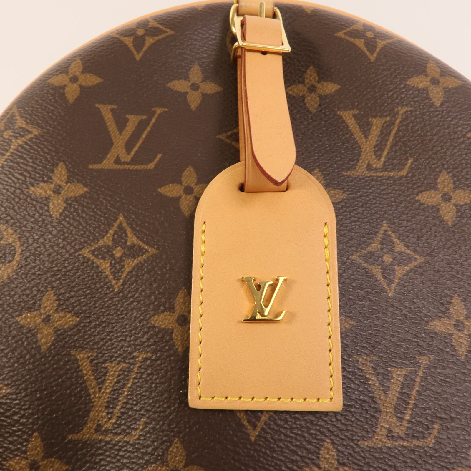 LOUIS VUITTON Monogram Boite Chapeau Souple金扣肩背袋棕色