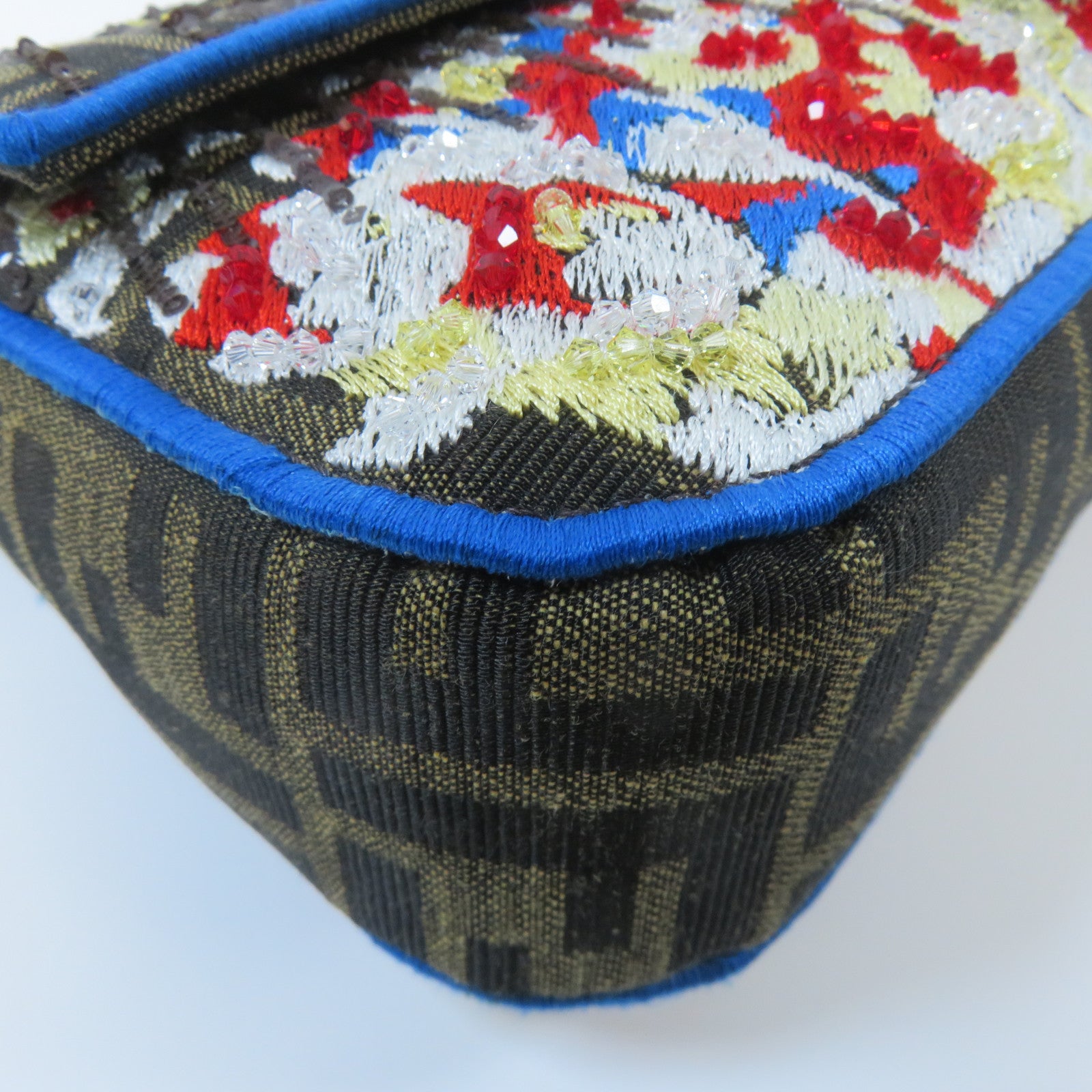 FENDI 【激減優惠】帆布Shoulder Bag金扣手挽肩背兩用袋啡色/黃色/紅色