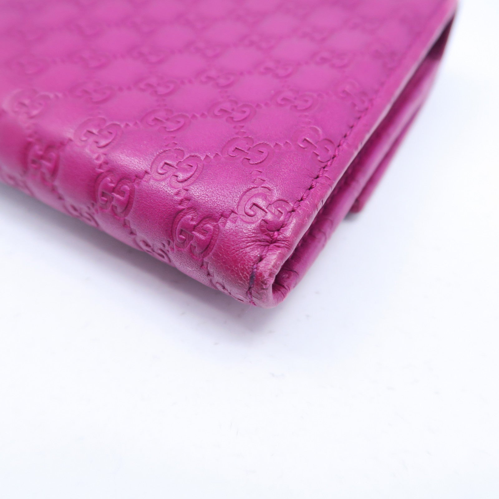 GUCCI 【激減優惠】牛皮皮革Long Wallet金扣長錢包粉紅色