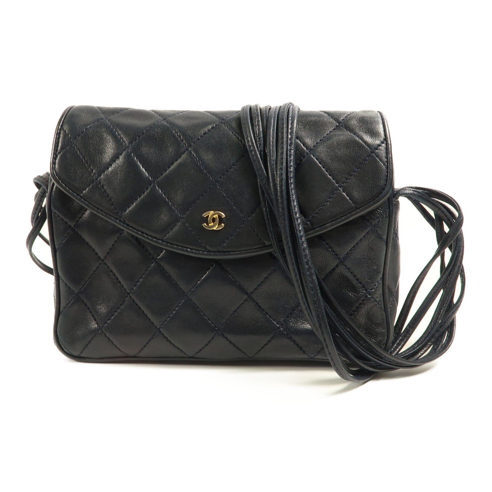 CHANEL 羊皮皮革Shoulder Bag金扣肩背袋黑色