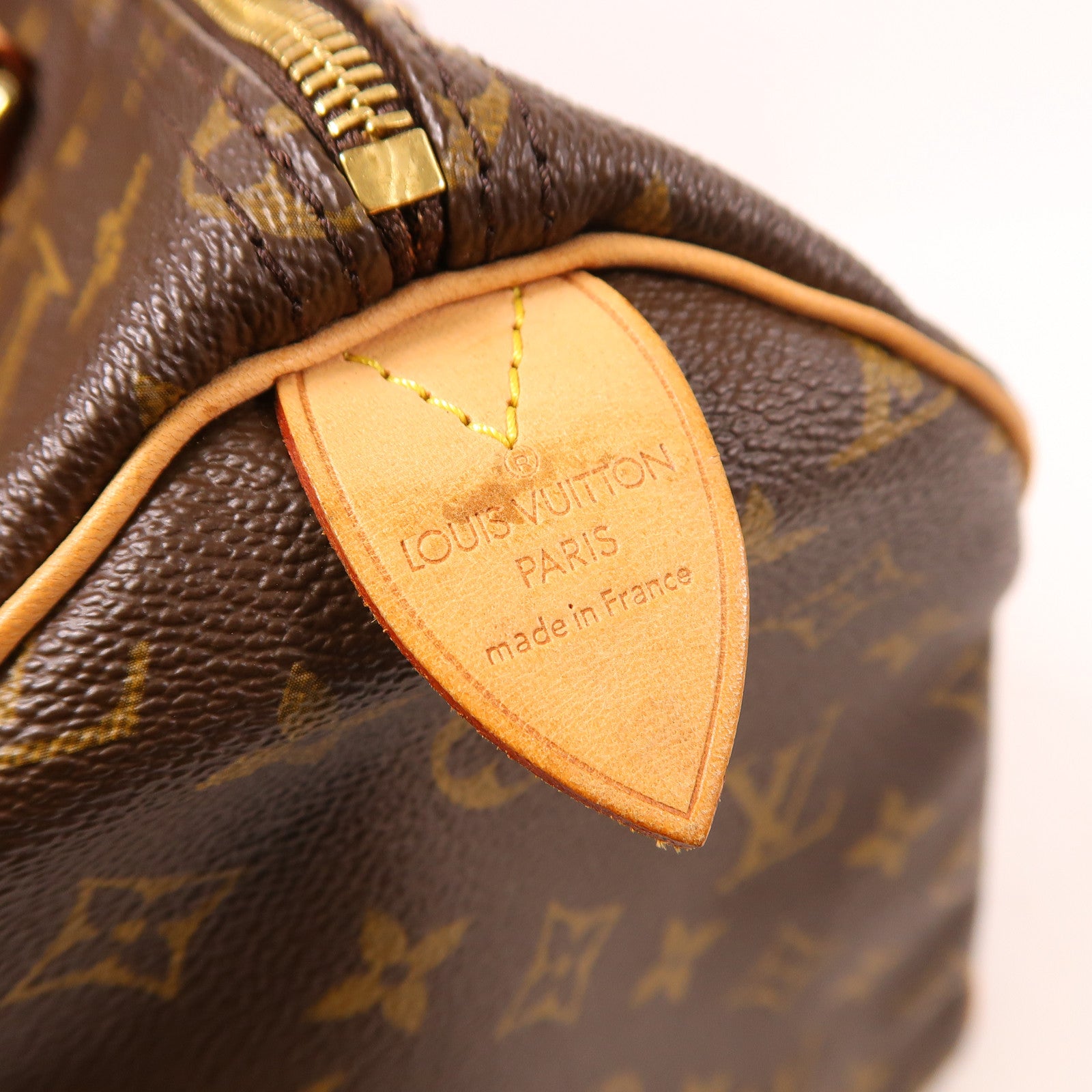 LOUIS VUITTON Monogram Speedy 35金扣手挽袋