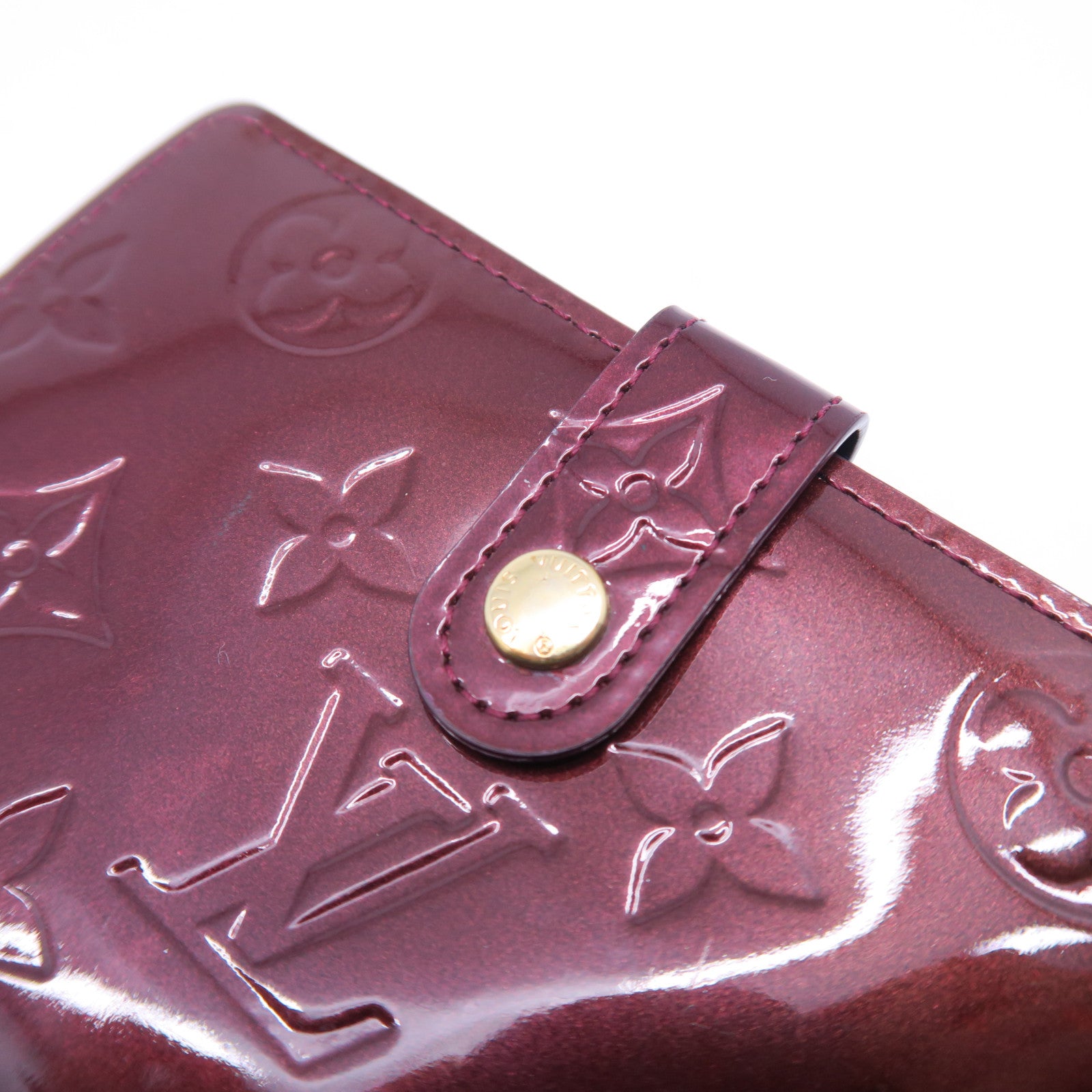LOUIS VUITTON 【激減優惠】Monogram Vernis Portefeuille Viennois金扣錢包酒紅色