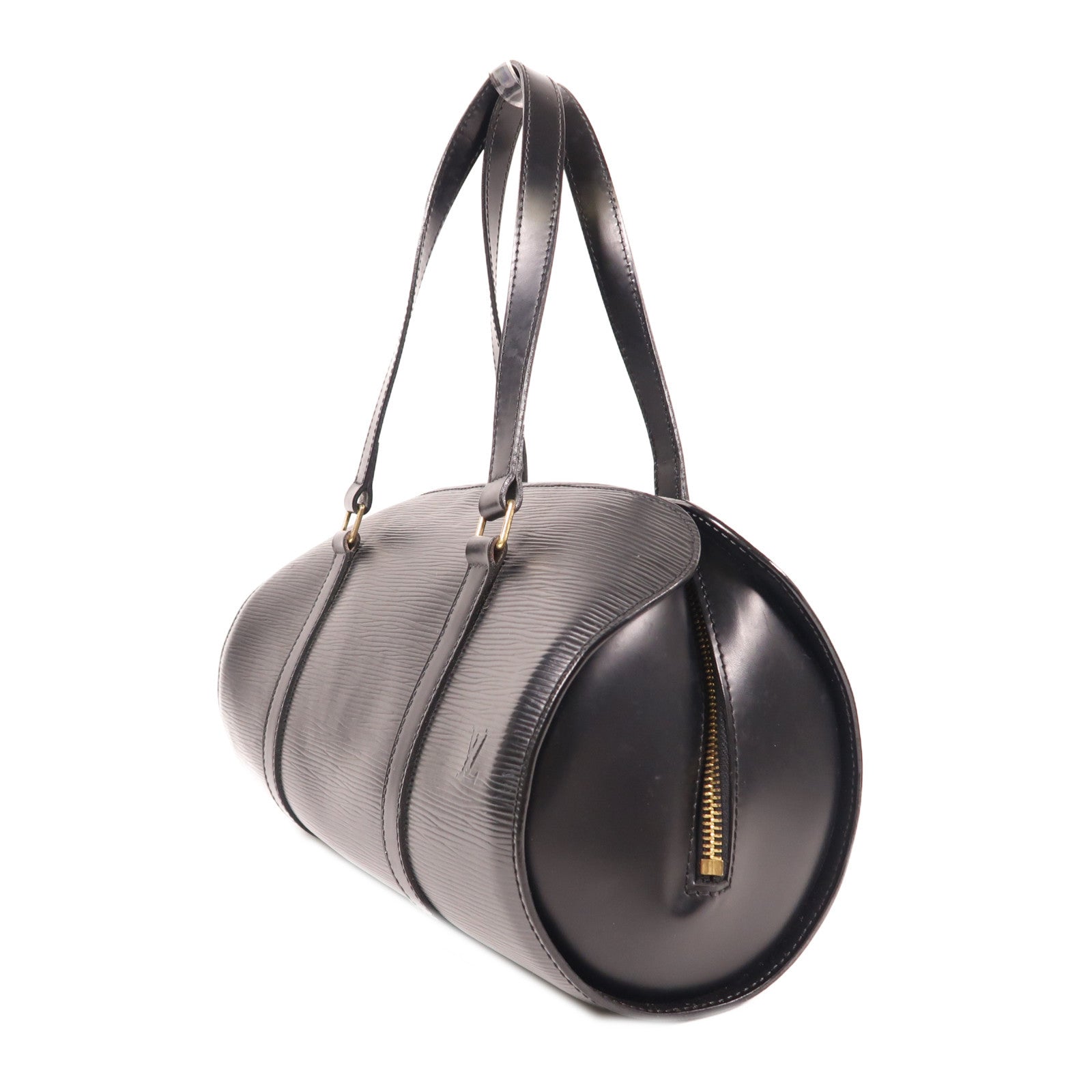 LOUIS VUITTON Epi Soufflot金扣肩背袋黑色