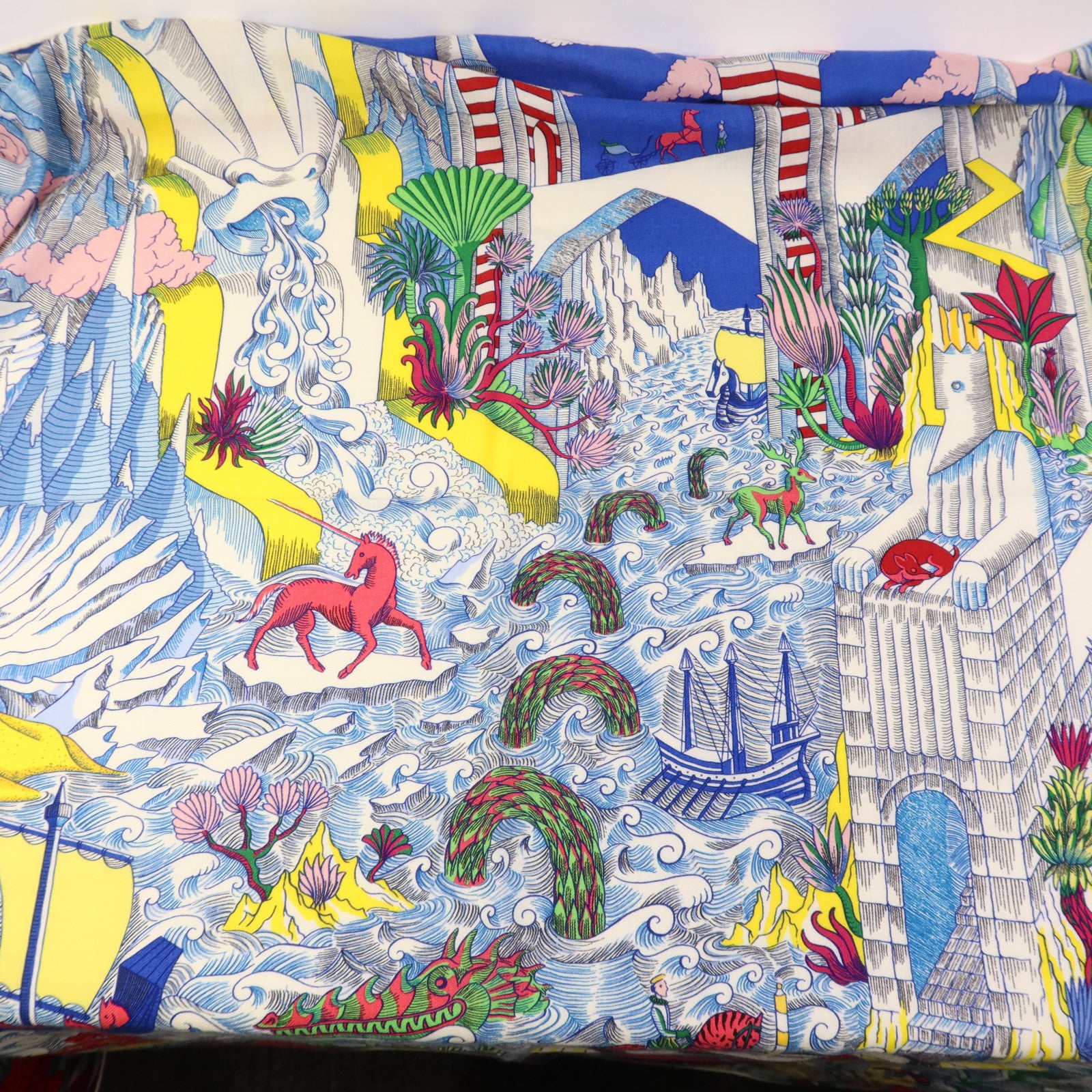 HERMES 羊絨/絲質Scarf 140X140絲巾