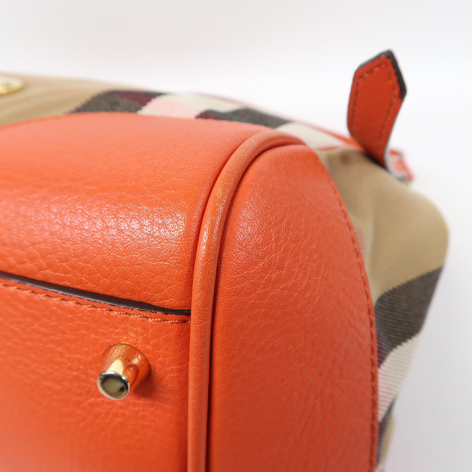 BURBERRY 帆布Shoulder Bag金扣肩背袋橙色/啡色
