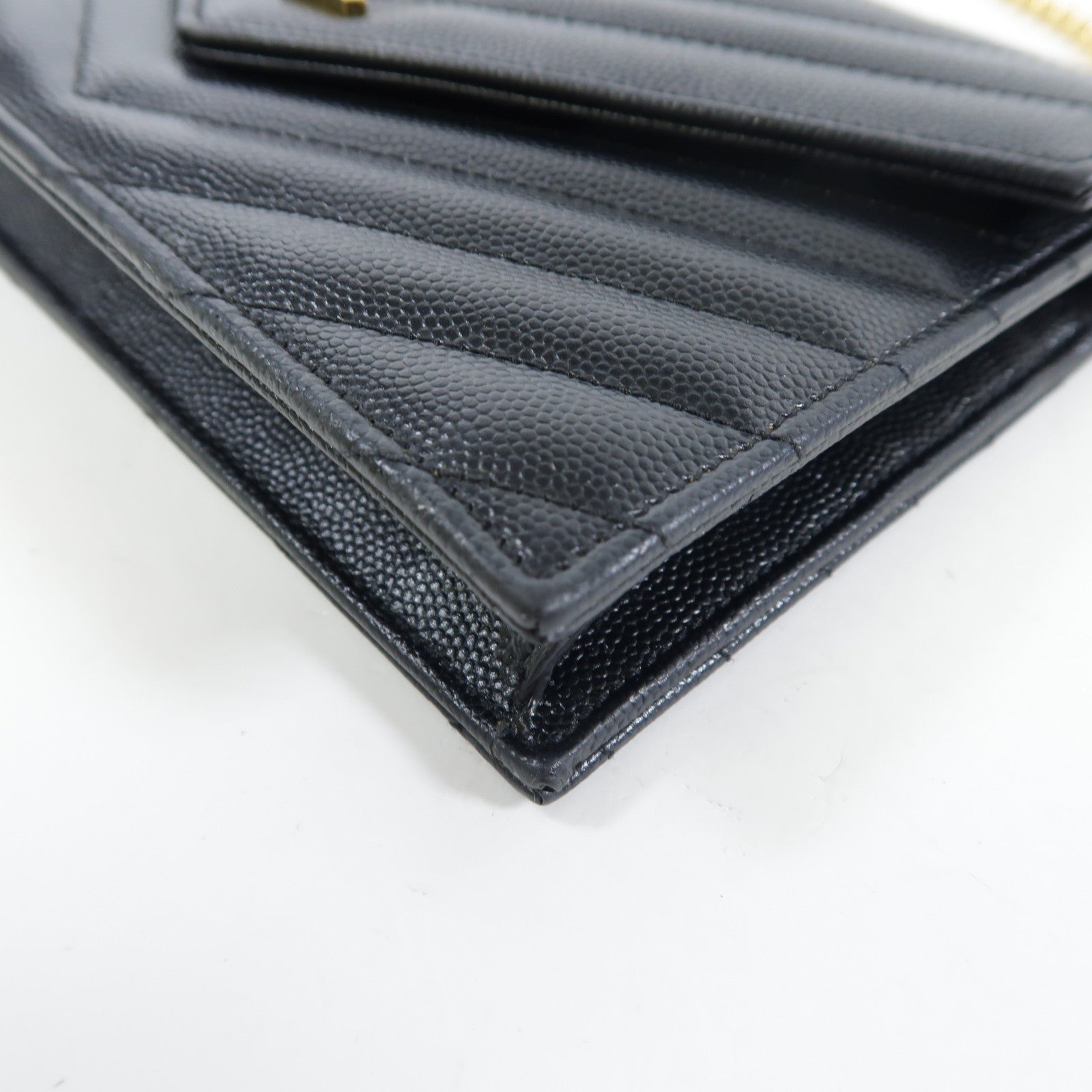 YVES SAINT LAURENT 牛皮皮革Shoulder Bag金扣鏈帶肩背袋