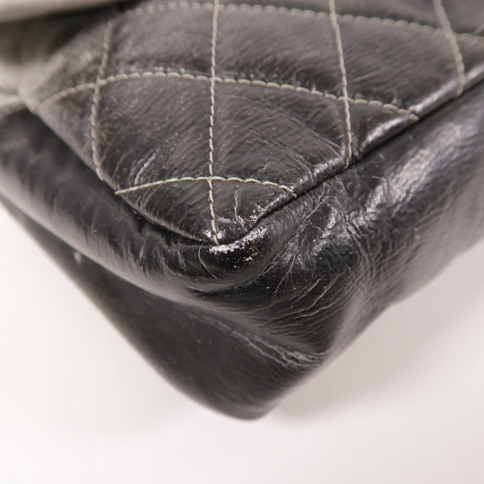 CHANEL 牛皮皮革Chain Shoulder銀扣鏈帶肩背袋