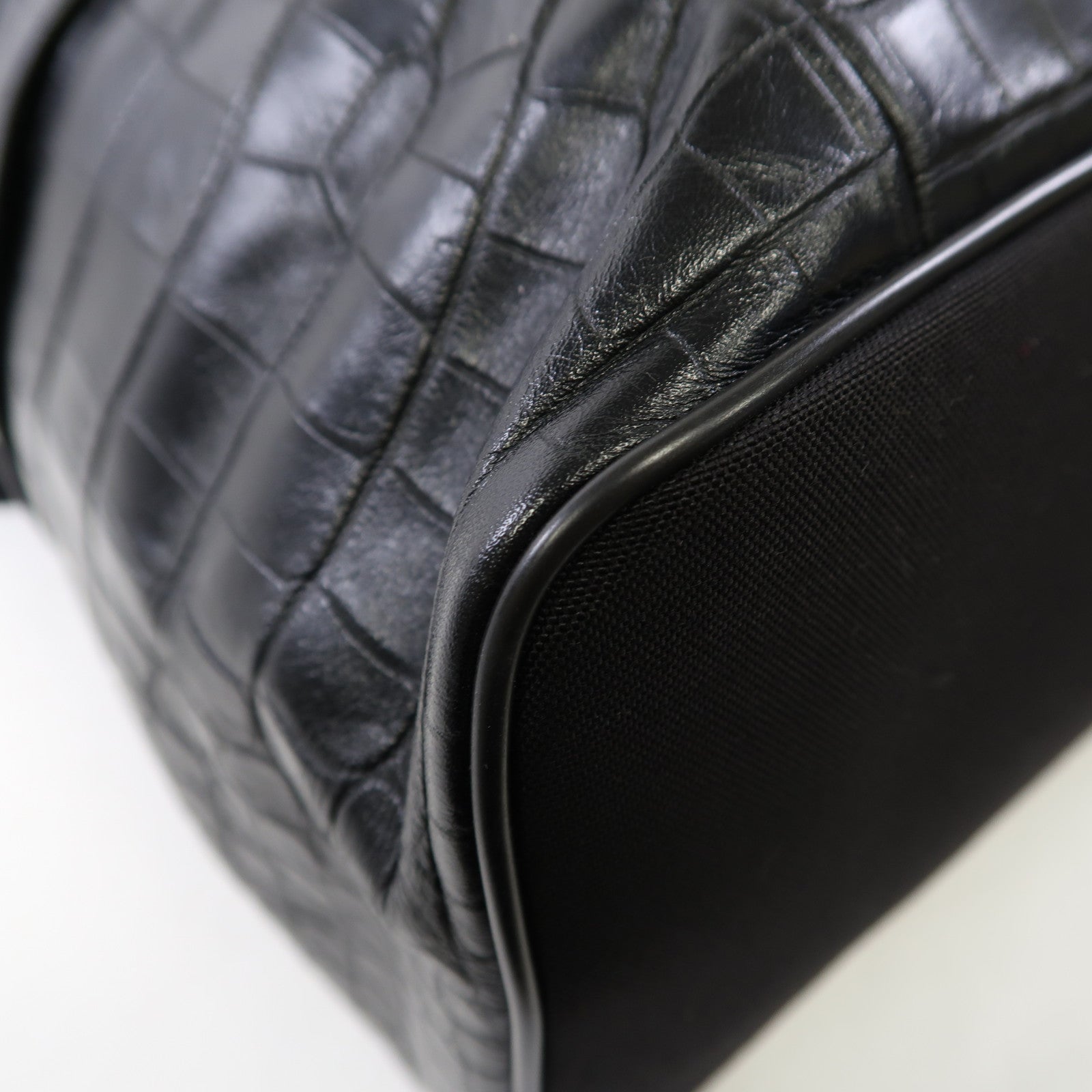 YVES SAINT LAURENT 牛皮皮革Backpack銀扣背包黑色