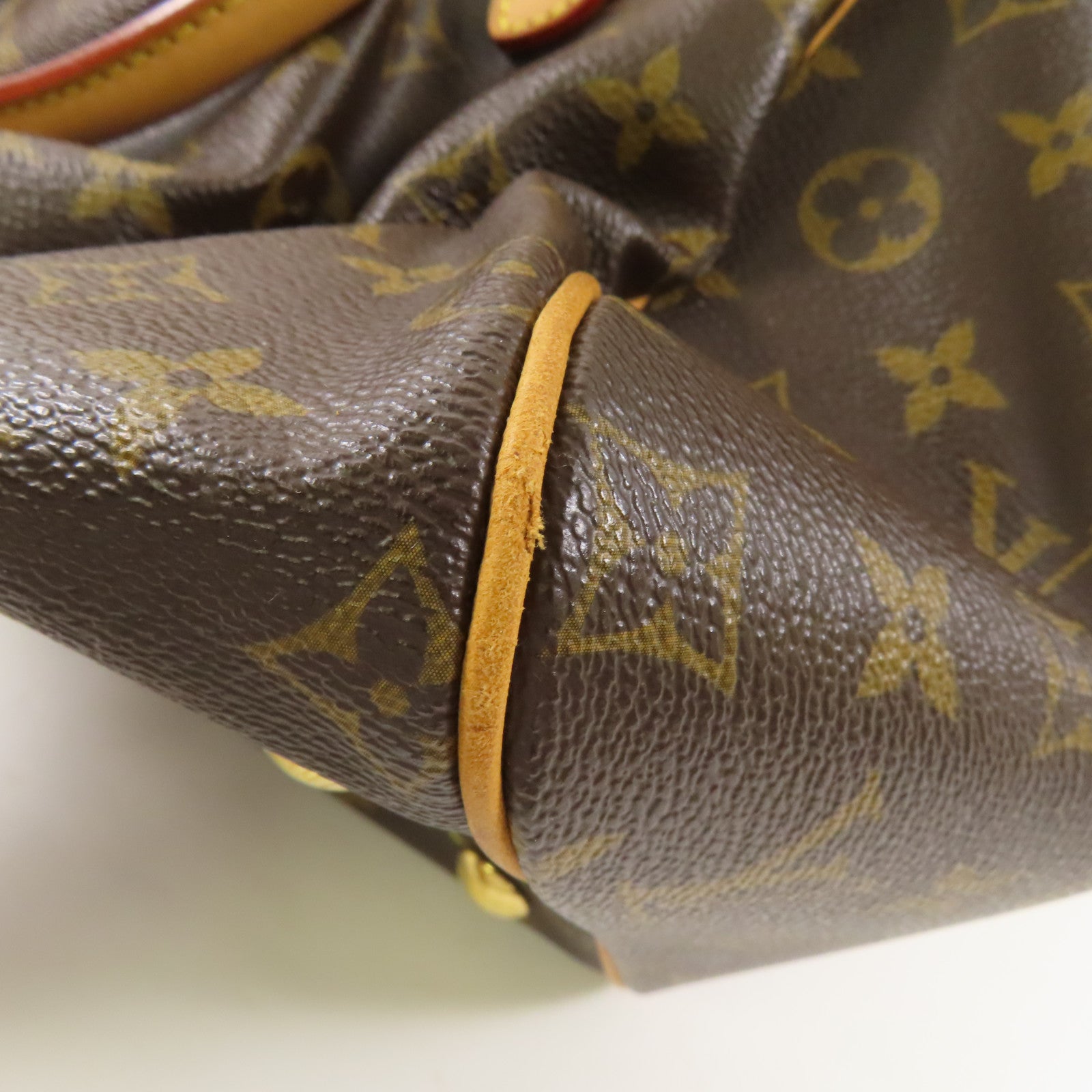 LOUIS VUITTON Monogram Tivoli GM金扣肩背袋棕色