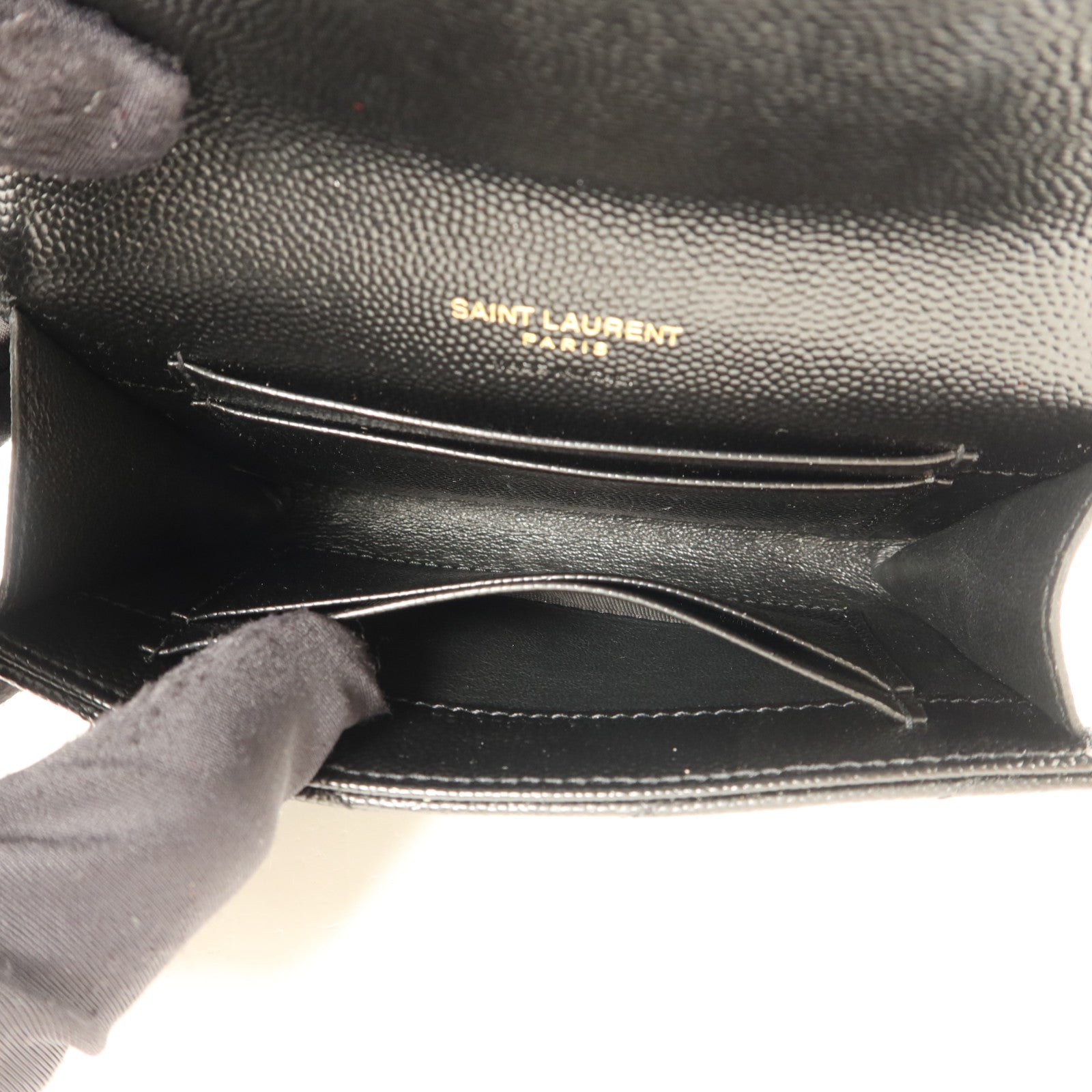 SAINT LAURENT 牛皮皮革Cassandre Matelasse Small Wallet錢包