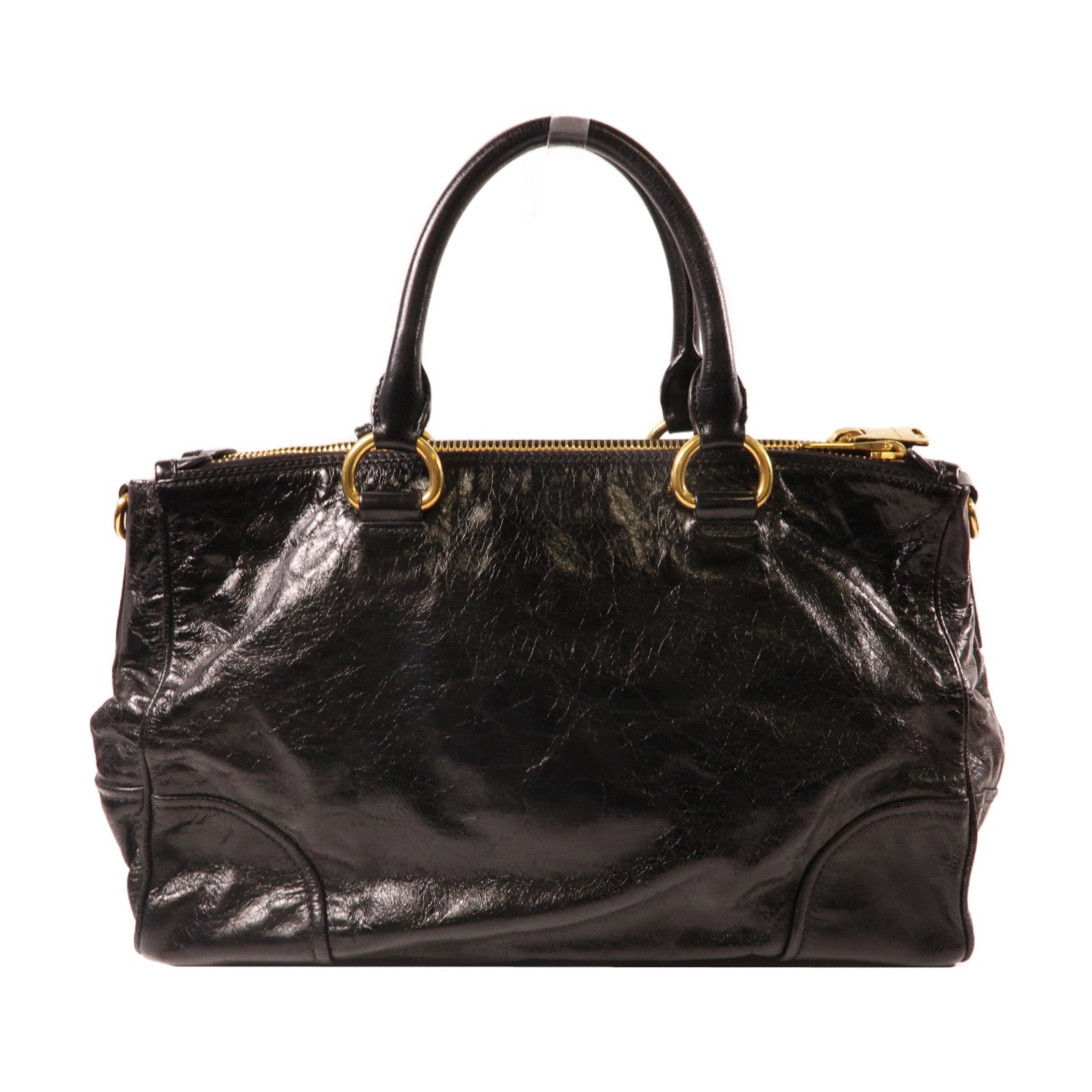 Miu Miu 牛皮皮革Shoulder Bag金扣手挽肩背兩用袋黑色