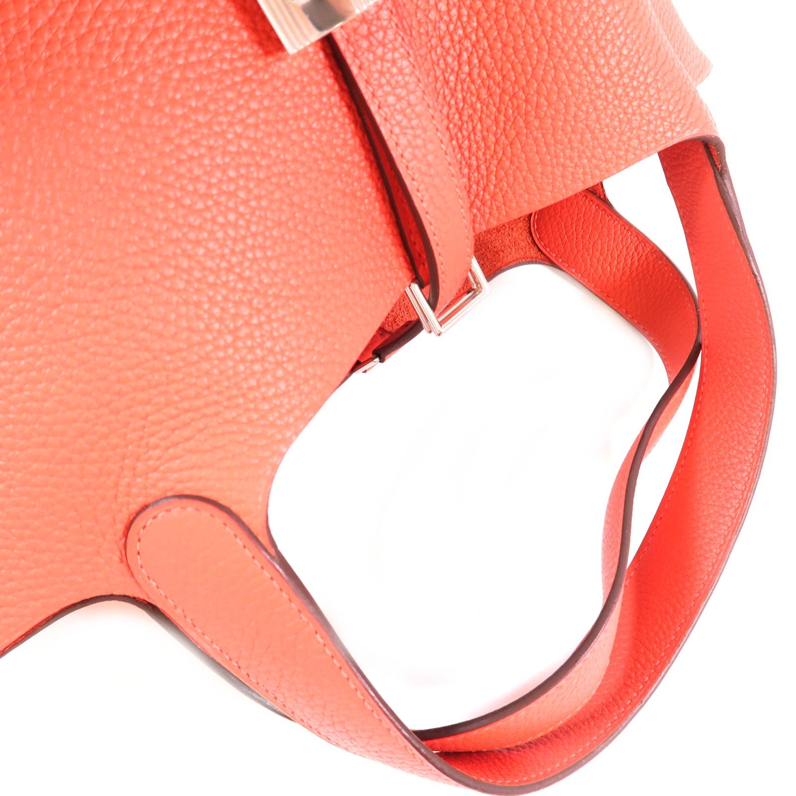 HERMES Clemence皮革Picotin MM銀扣手挽袋Rose Jaipur