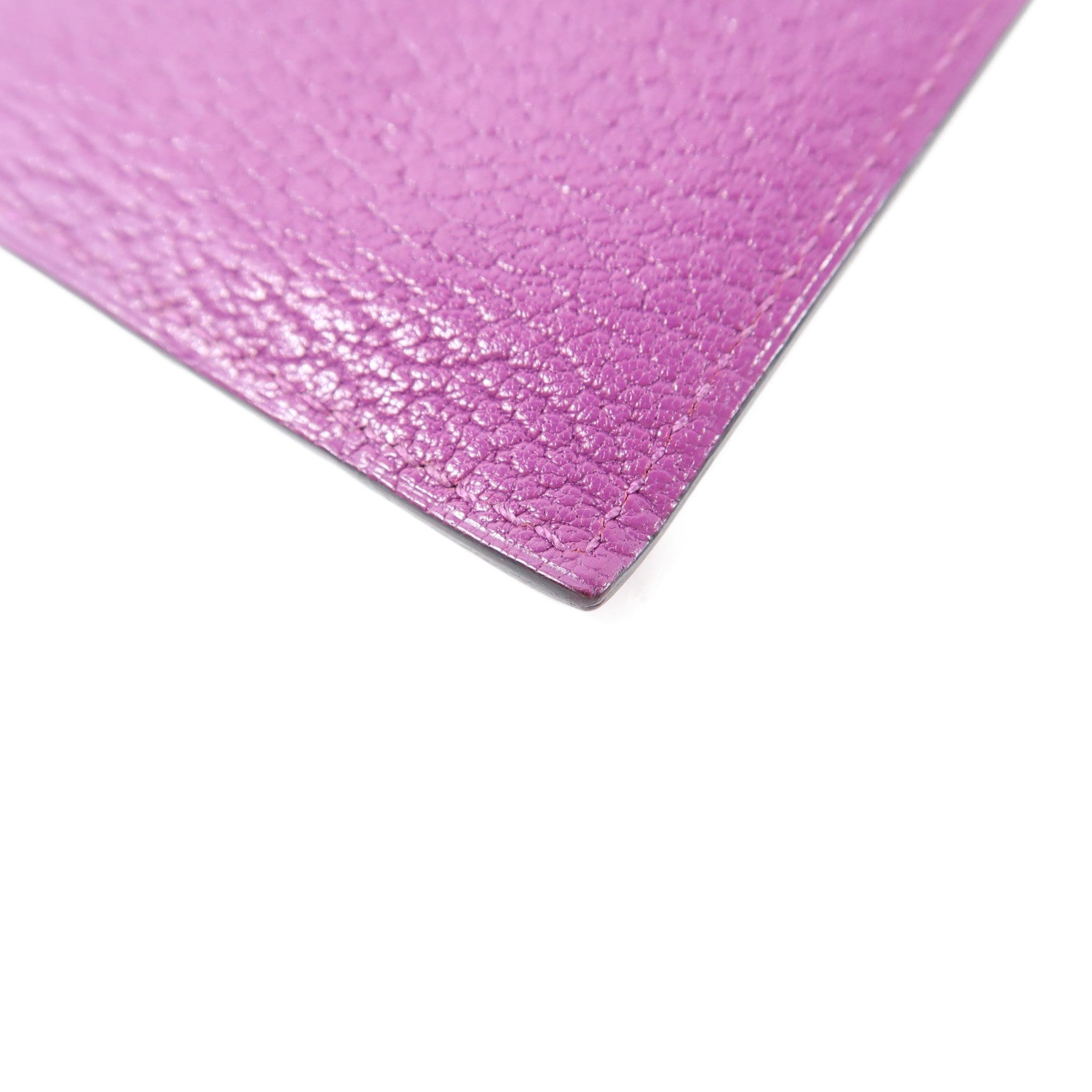 HERMES 【激減優惠】Chevre皮革Kelly Pocket金扣錢包L3 Rose Purple桃紫色