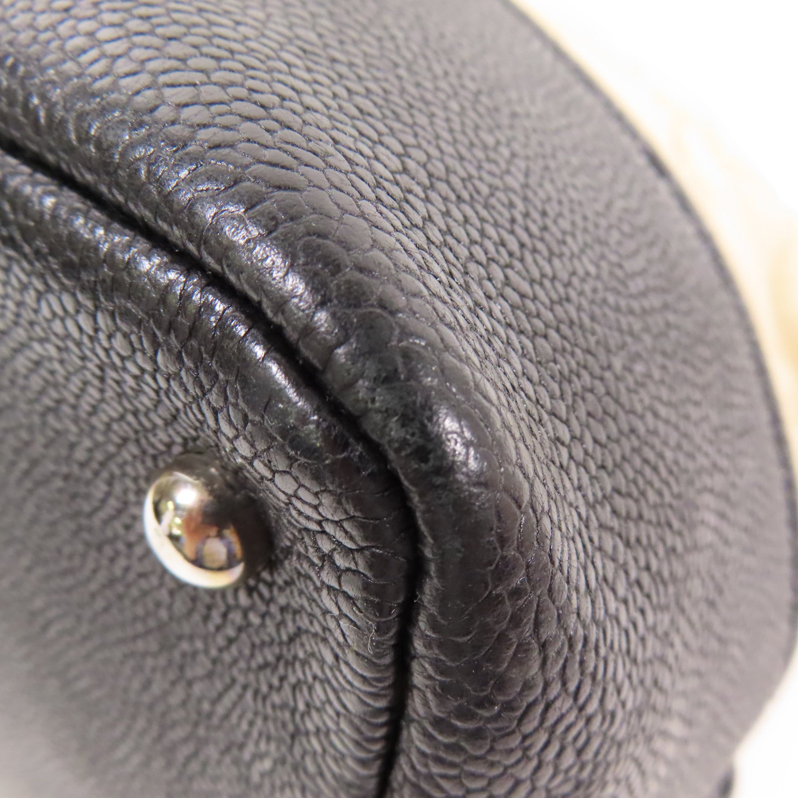 CHANEL 牛皮皮革Shoulder Bag銀扣手挽肩背兩用袋