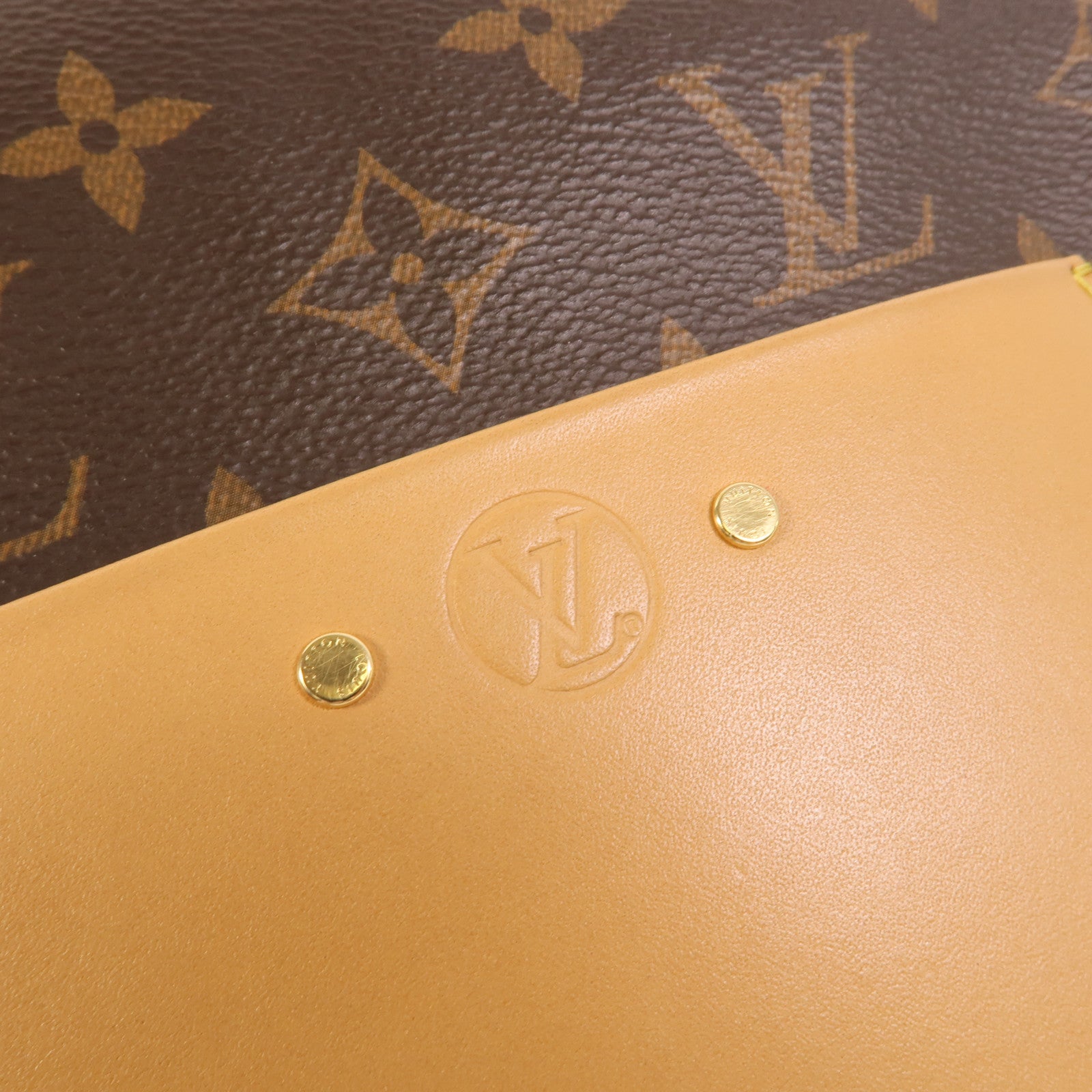 LOUIS VUITTON Monogram Boite Chapeau Souple金扣肩背袋棕色