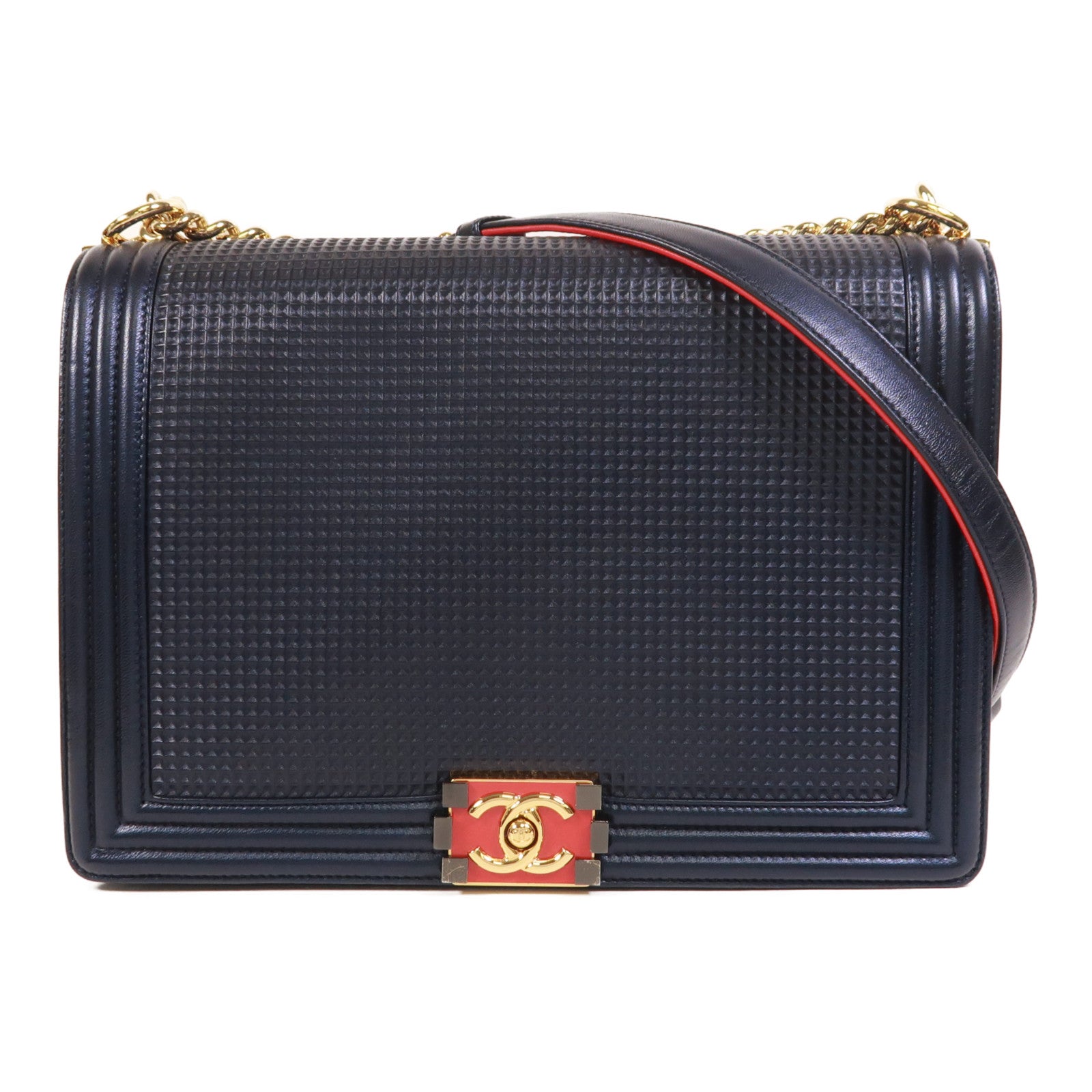 CHANEL 牛皮皮革Boy 30鏈帶肩背袋