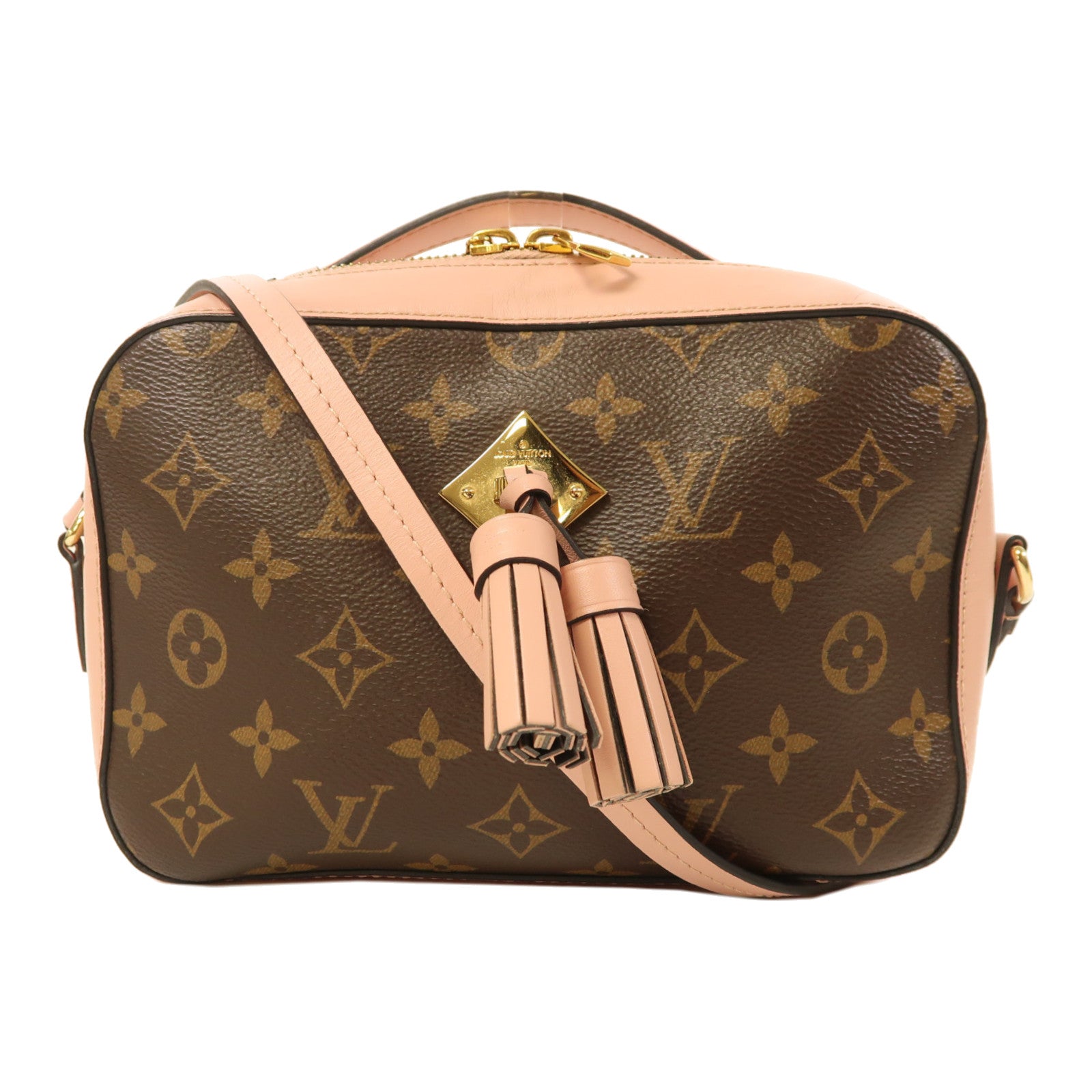 LOUIS VUITTON 【激減優惠】Monogram Saintonge金扣手挽肩背兩用袋粉紅色/啡色