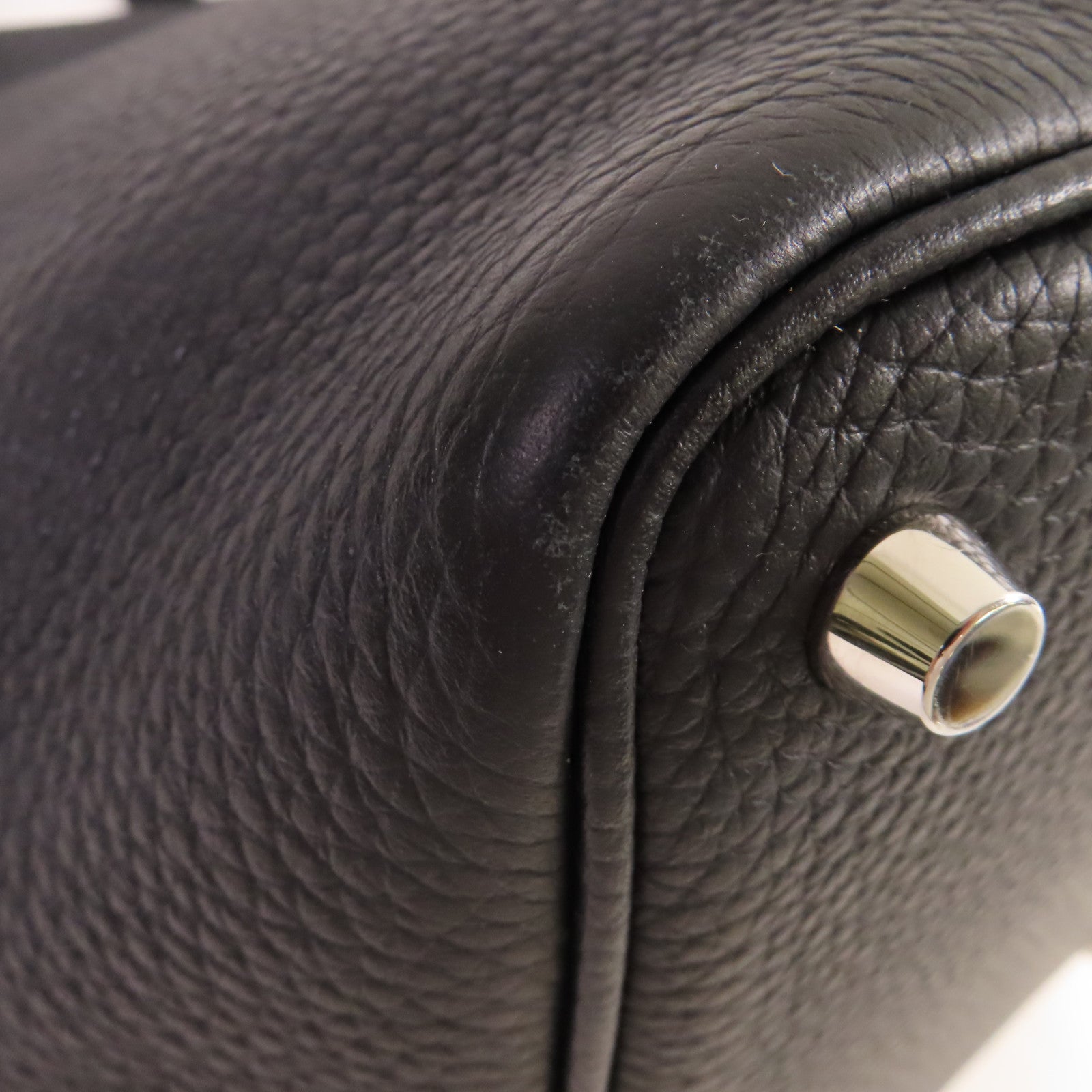 HERMES Clemence皮革Picotin PM Tote Bag銀扣手挽袋黑色