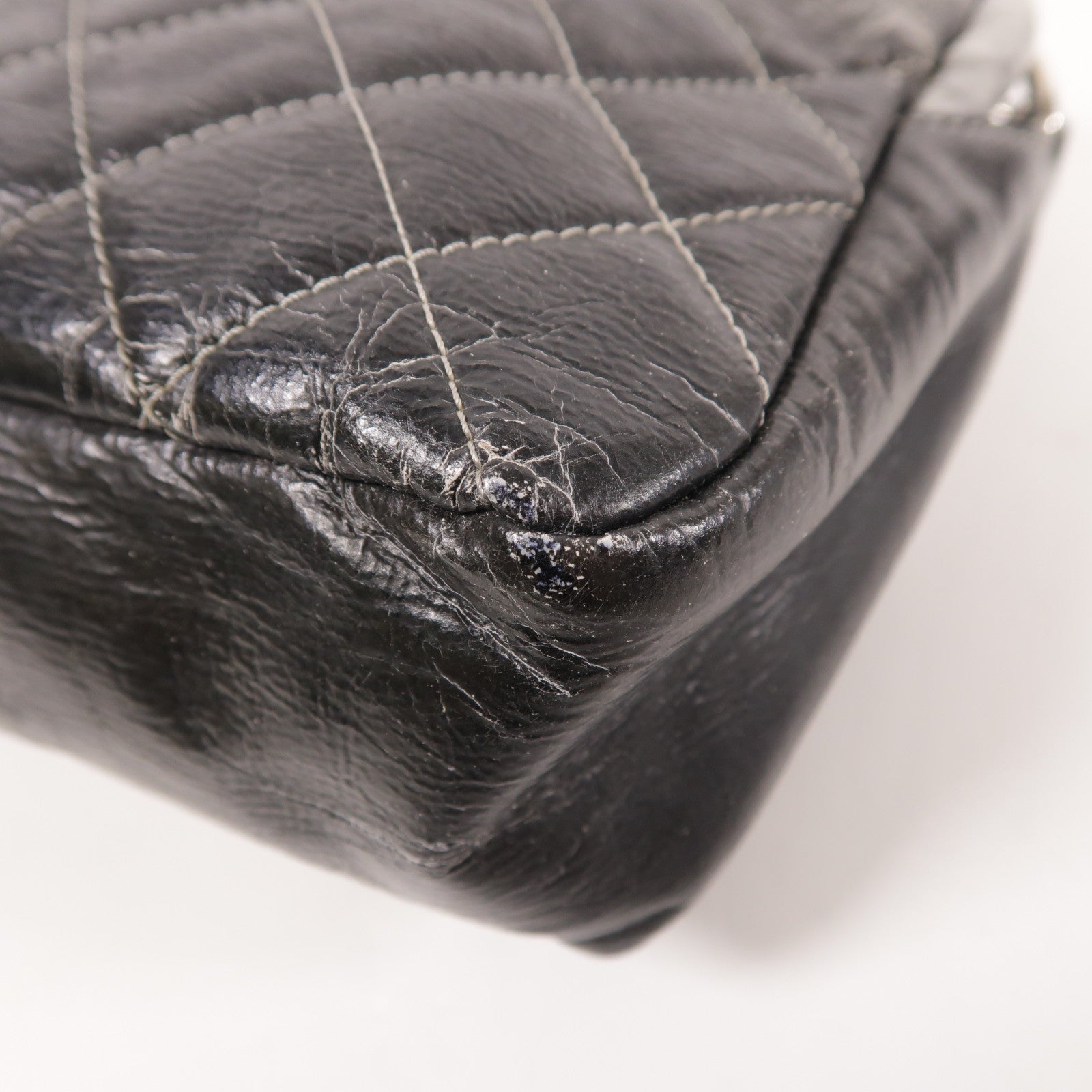 CHANEL 牛皮皮革Chain Shoulder銀扣鏈帶肩背袋