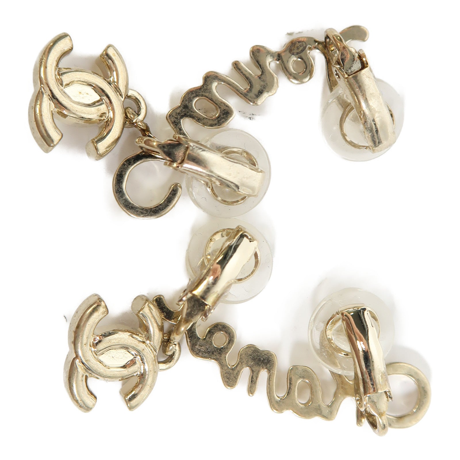 CHANEL 金屬Earrings夾式耳環金色