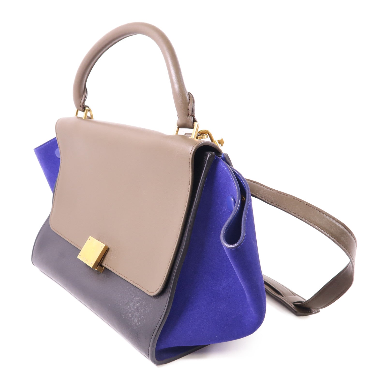 CELINE 牛皮皮革Trapeze金扣手挽肩背兩用袋