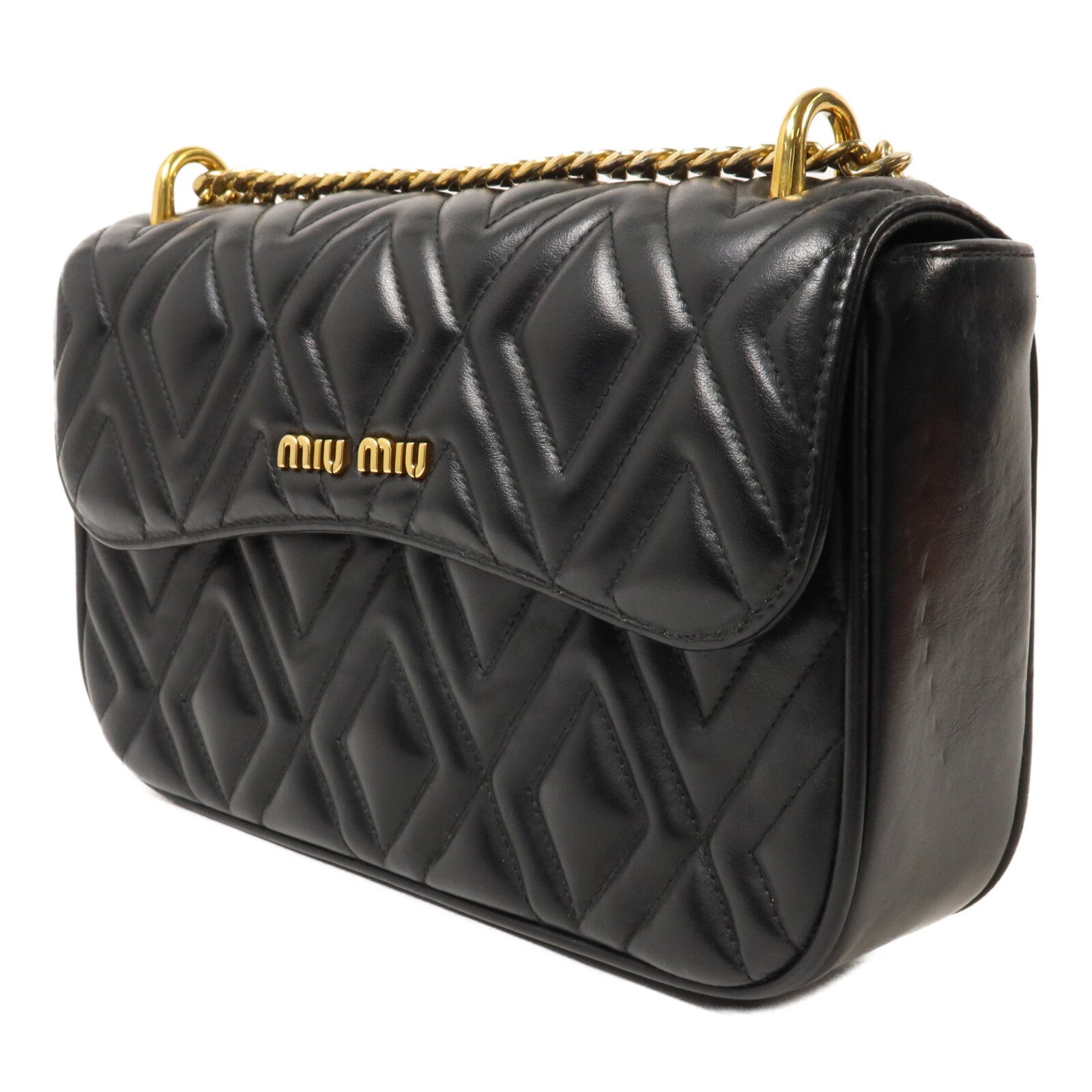 Miu Miu 牛皮皮革Shoulder Bag鏈帶肩背袋