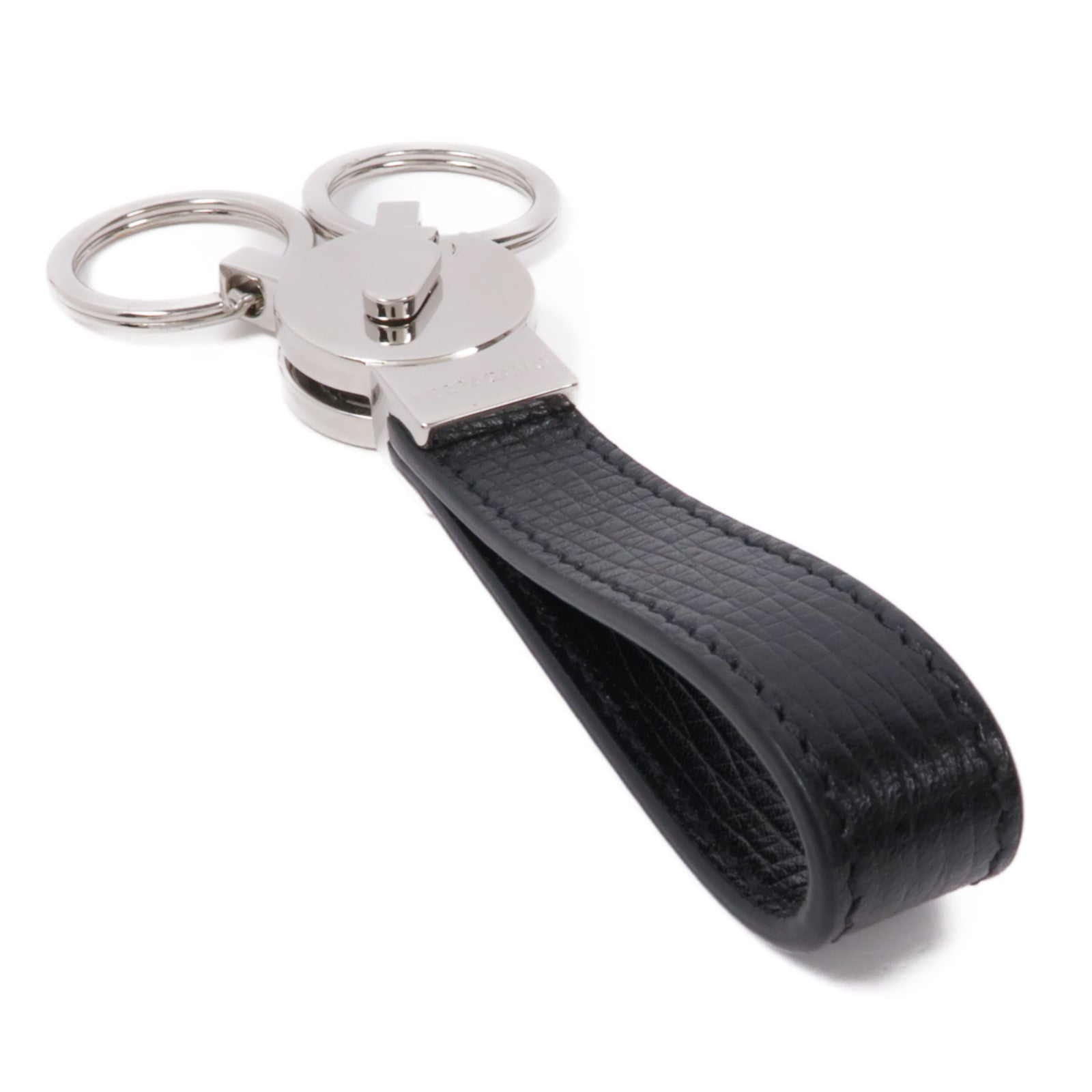 Salvatore Ferragamo 【激減優惠】牛皮皮革Key Ring銀扣鑰匙圈