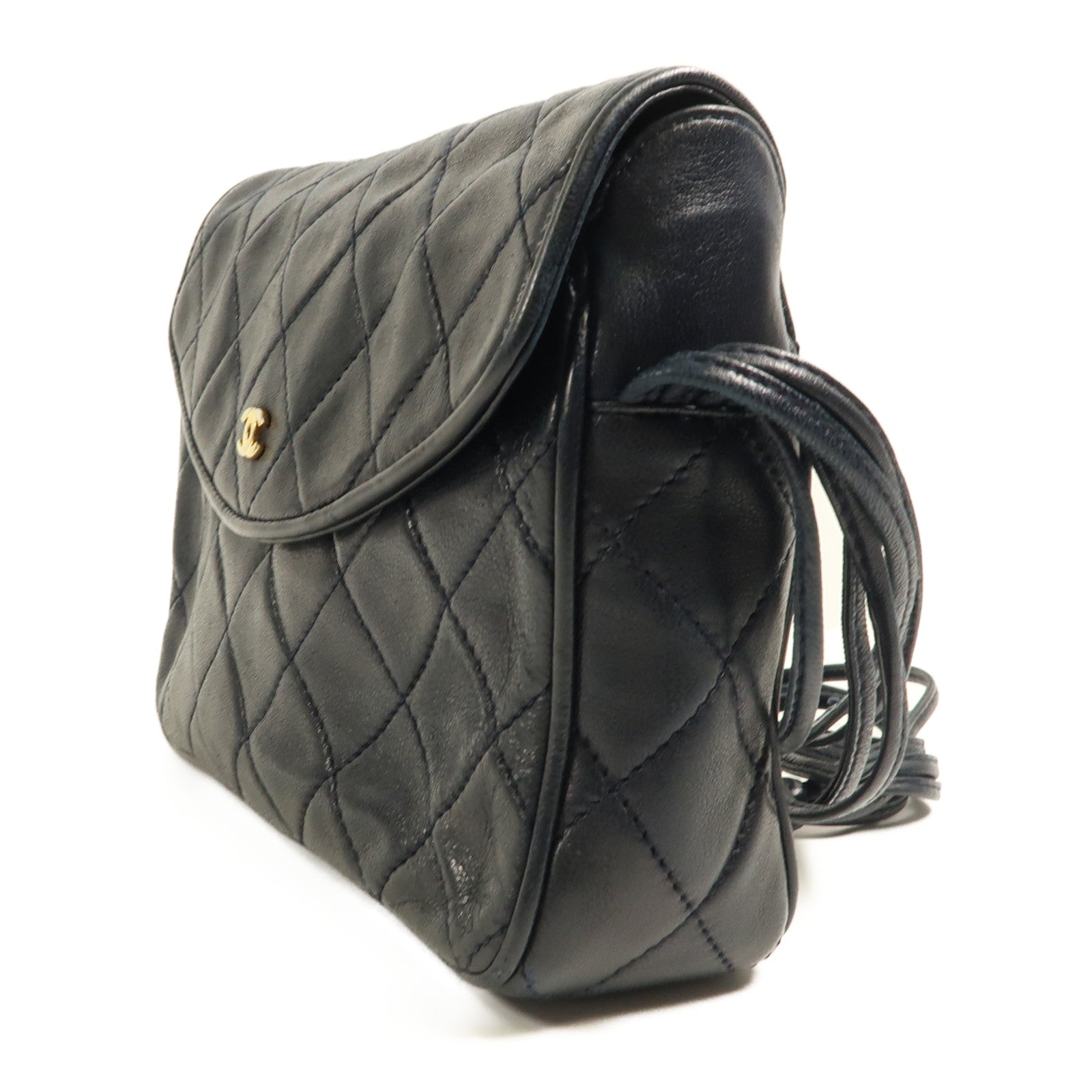 CHANEL 羊皮皮革Shoulder Bag金扣肩背袋黑色