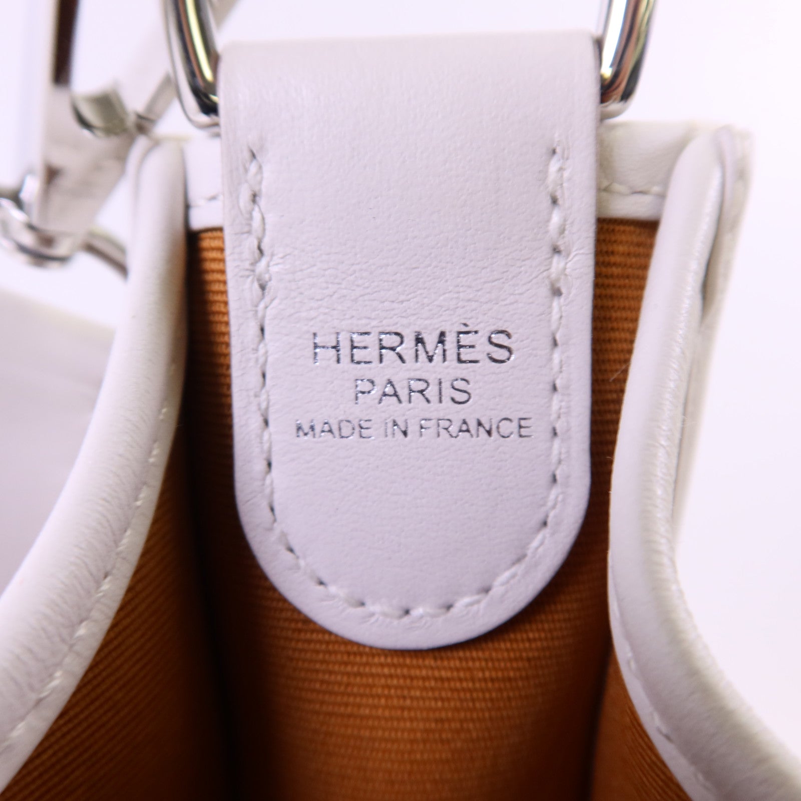 HERMES 帆布Evelyne PM銀扣肩背袋