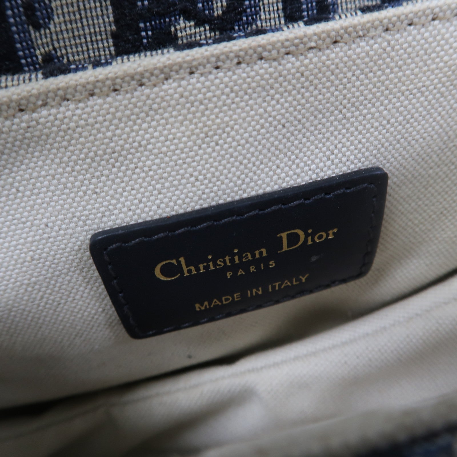 Dior 帆布Saddle Mini金扣肩背袋藍色