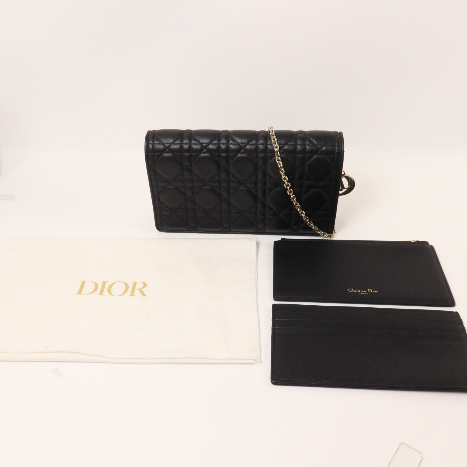 Dior 羊皮皮革Lady Dior Pouch鏈帶肩背袋