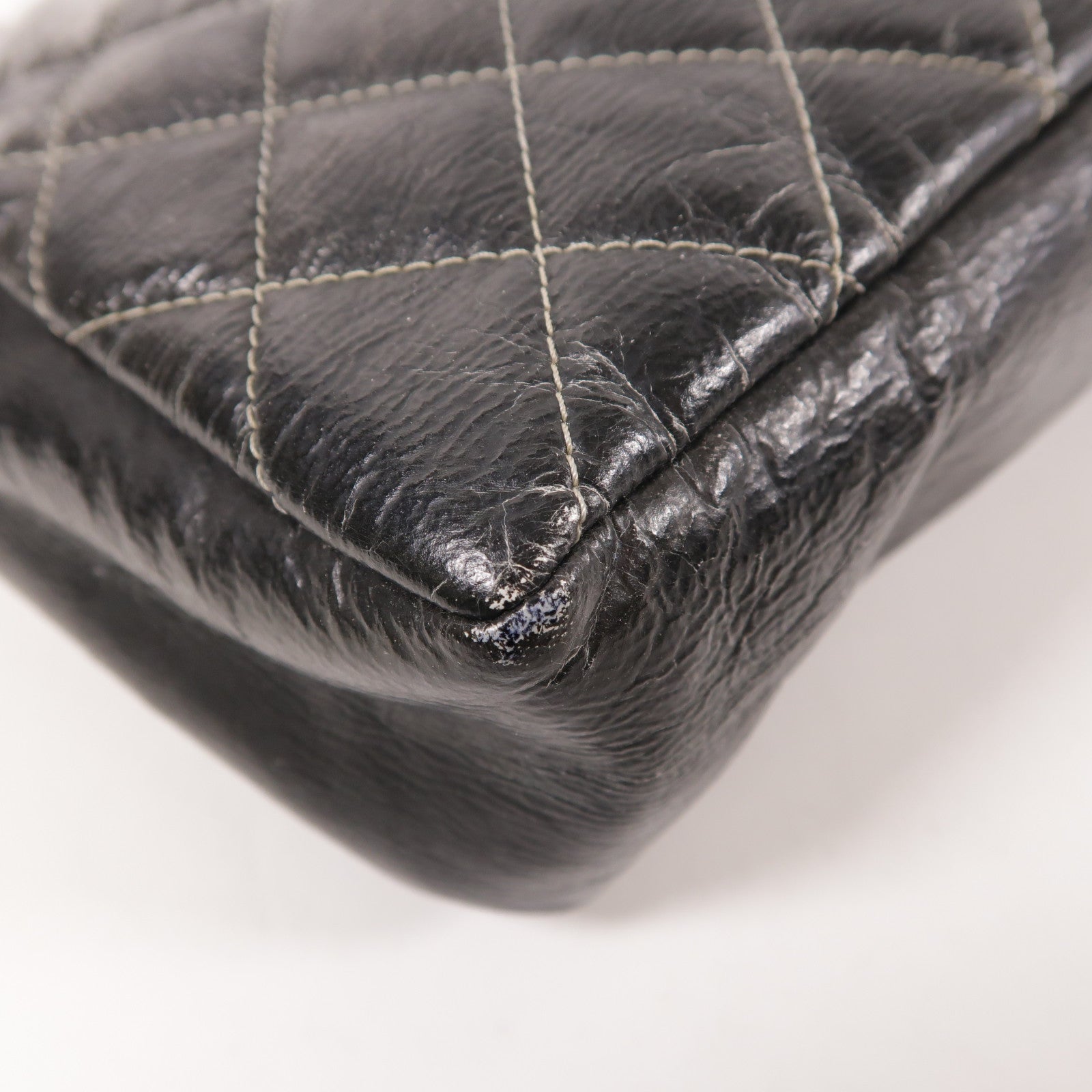 CHANEL 牛皮皮革Chain Shoulder銀扣鏈帶肩背袋