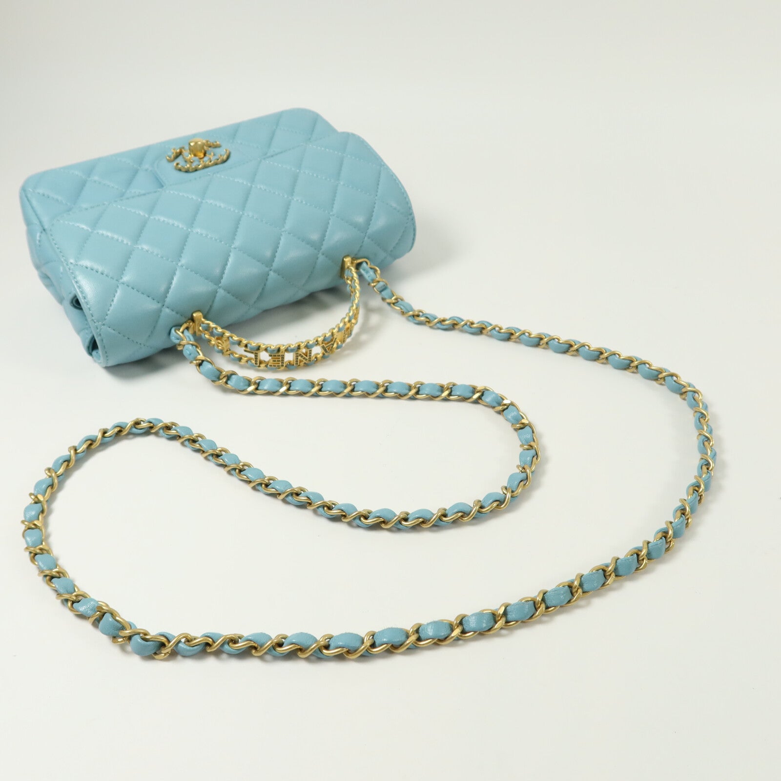 CHANEL 羊皮皮革Chain Shoulder手挽肩背兩用袋