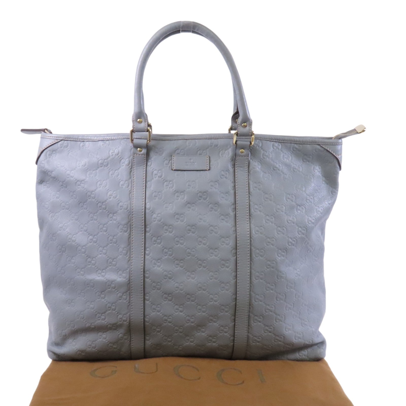 GUCCI 牛皮皮革Tote Bag金扣肩背袋
