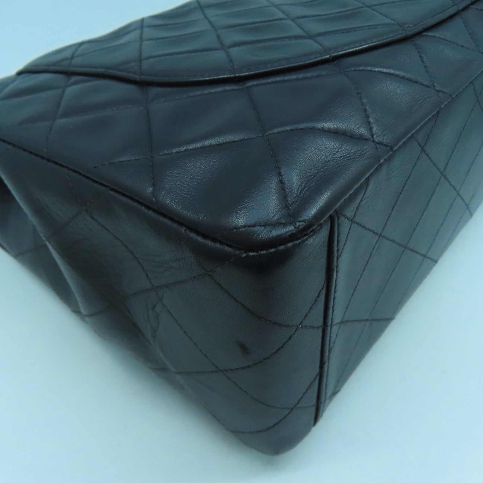 CHANEL 【激減優惠】菱格牛皮皮革Chain Shoulder金扣鏈帶肩背袋黑色