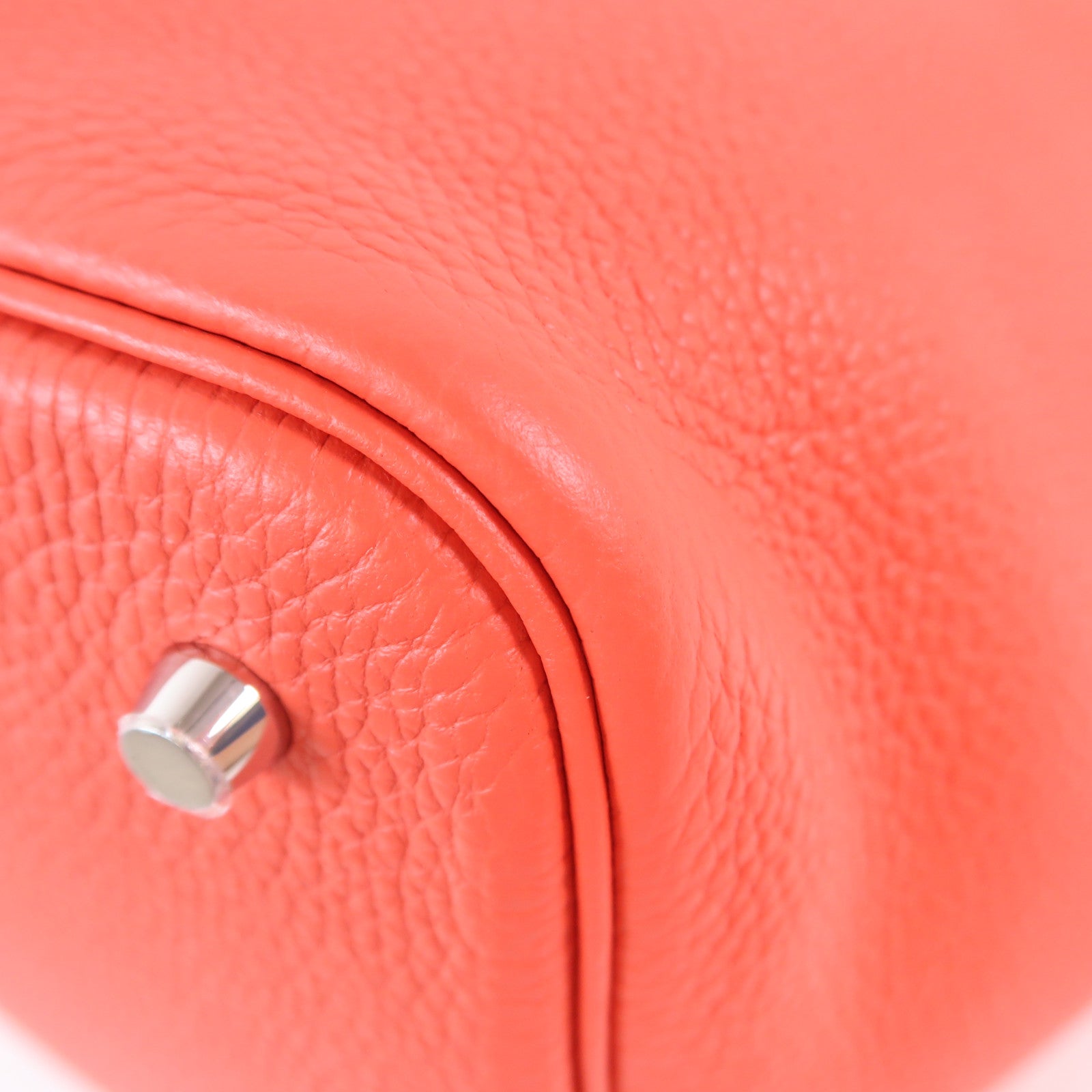 HERMES Clemence皮革Picotin MM銀扣手挽袋Rose Jaipur