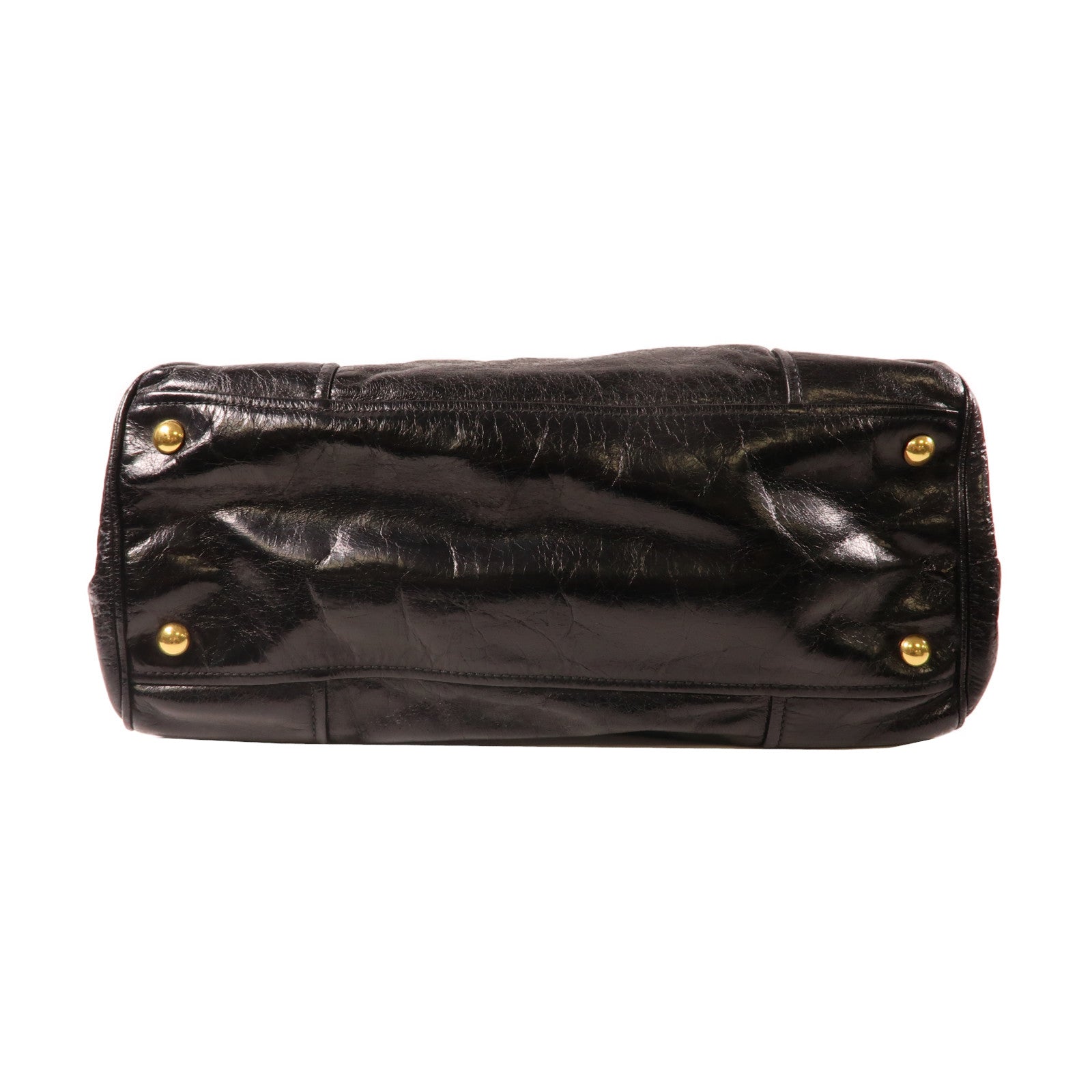 Miu Miu 牛皮皮革Shoulder Bag金扣手挽肩背兩用袋黑色