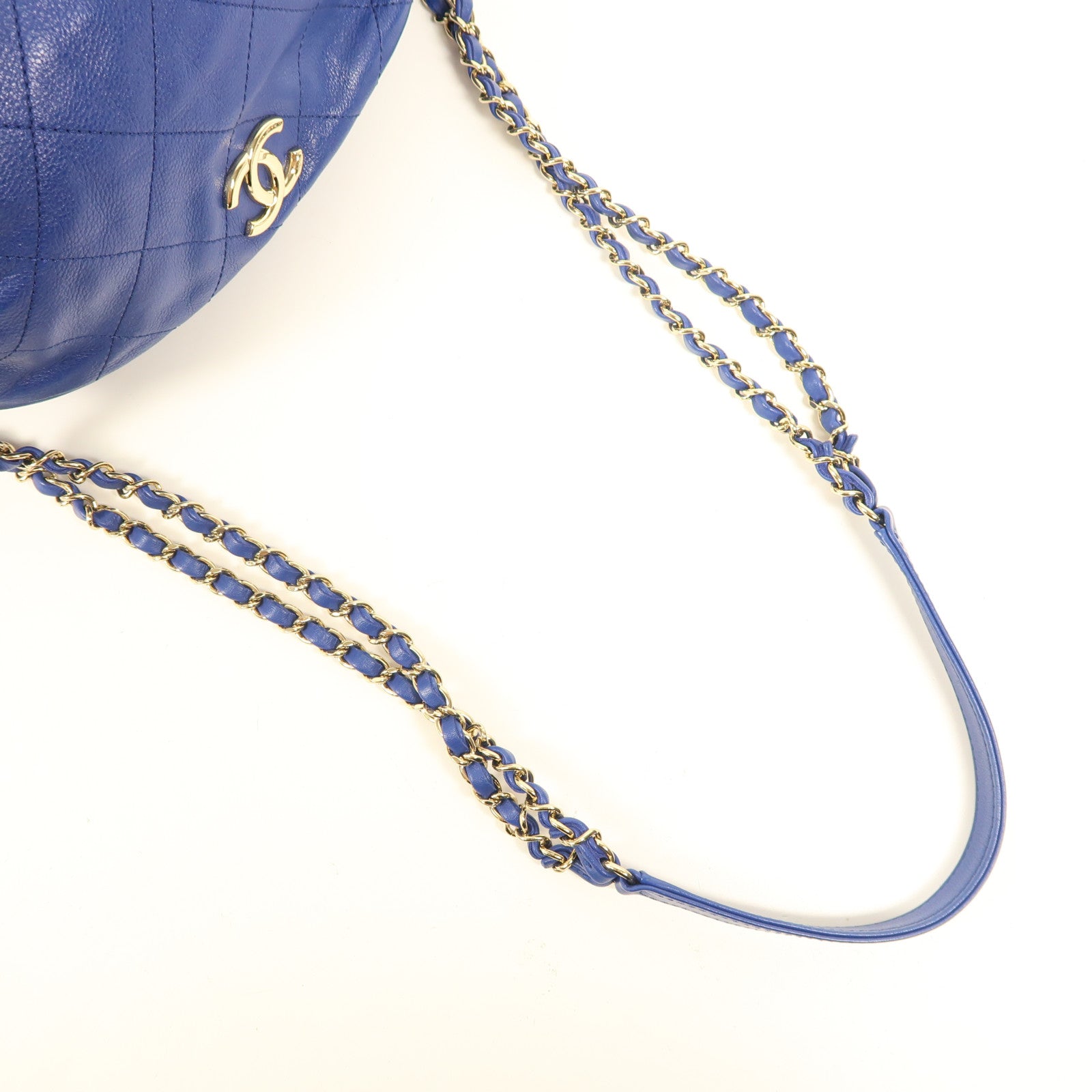 CHANEL 牛皮皮革Chain Shoulder金扣鏈帶肩背袋