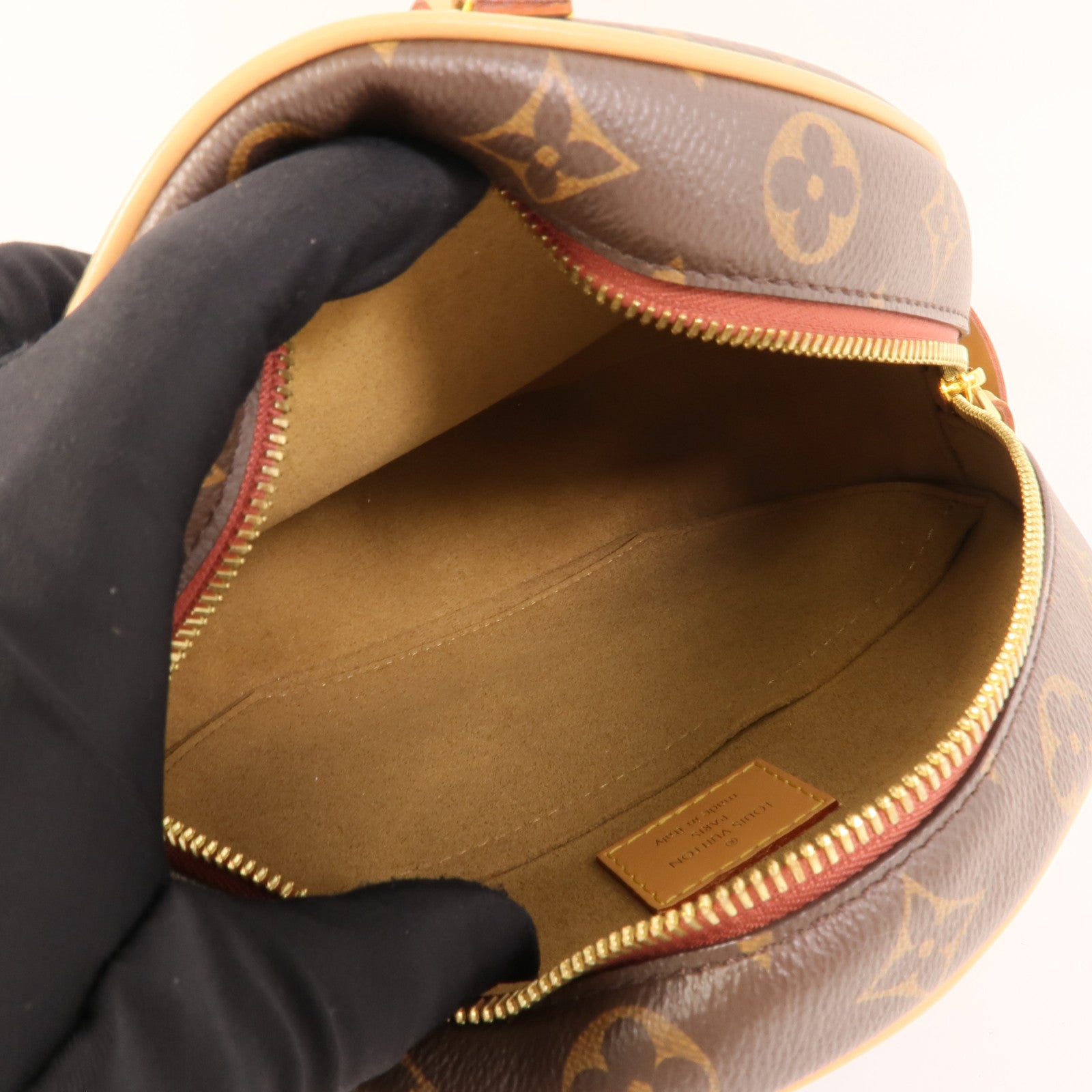 LOUIS VUITTON Monogram Boite Chapeau Souple金扣肩背袋棕色
