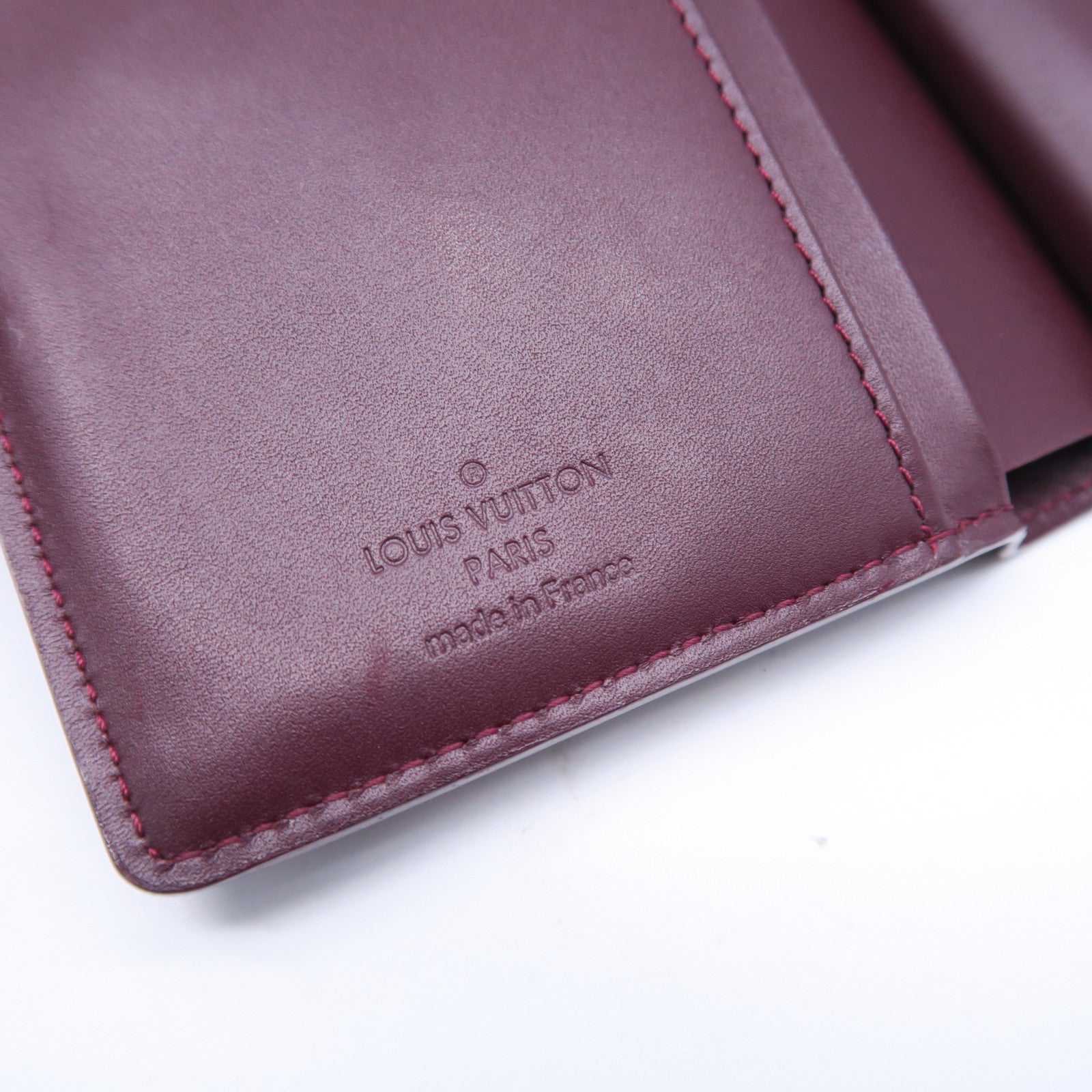 LOUIS VUITTON 【激減優惠】Monogram Vernis Portefeuille Viennois金扣錢包酒紅色