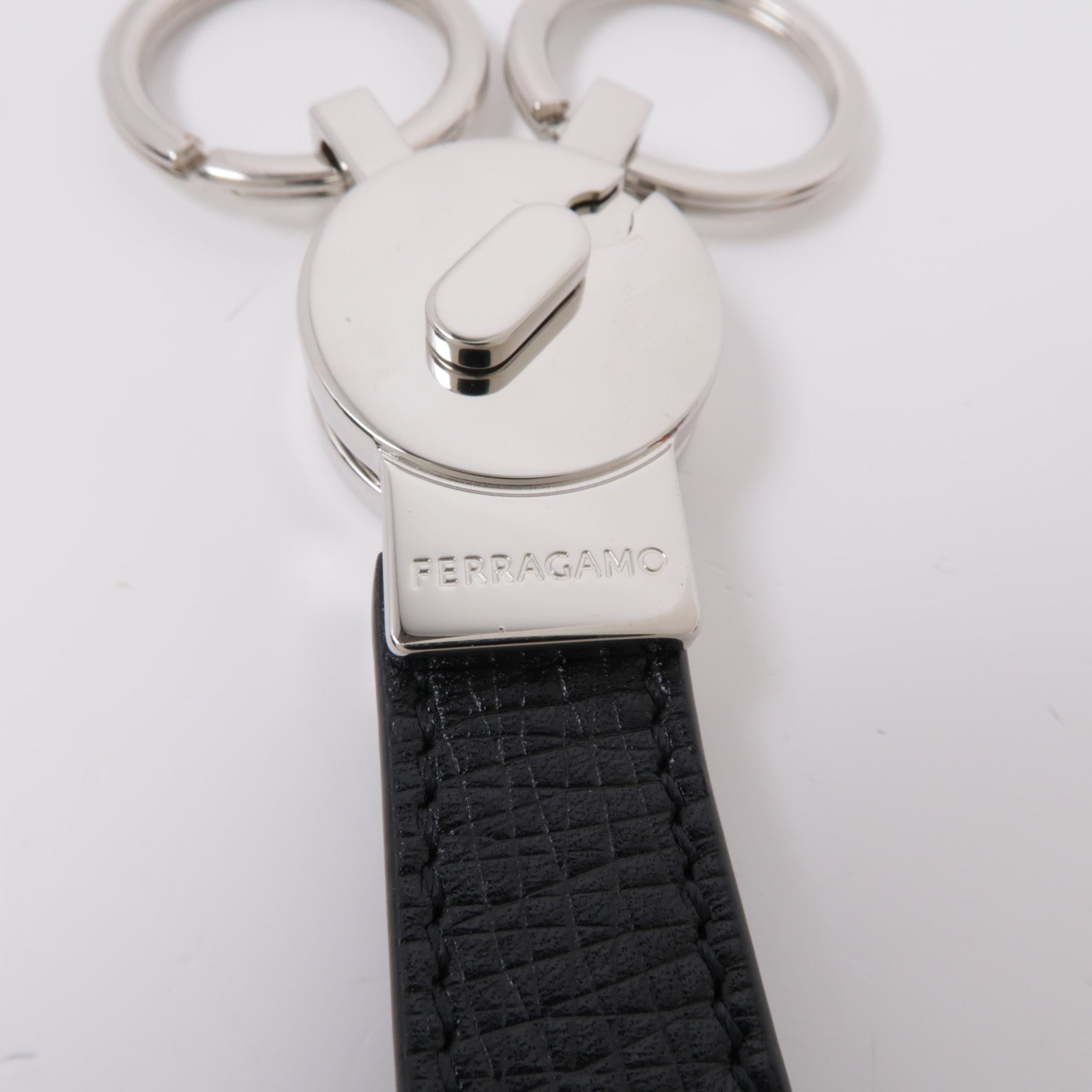 Salvatore Ferragamo 【激減優惠】牛皮皮革Key Ring銀扣鑰匙圈