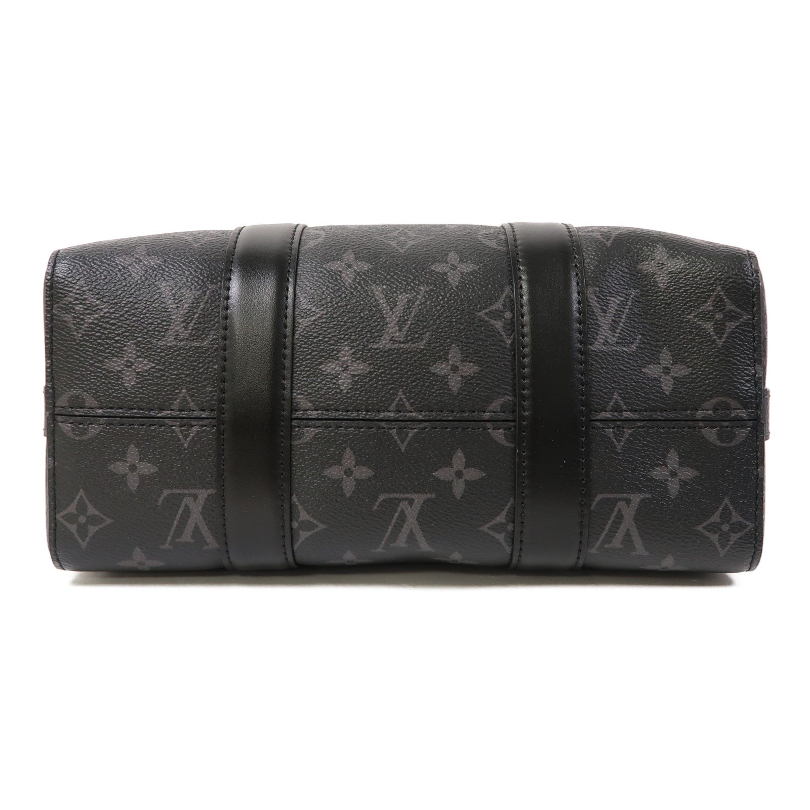 LOUIS VUITTON Monogram Eclipse City keepall肩背袋黑色/灰色