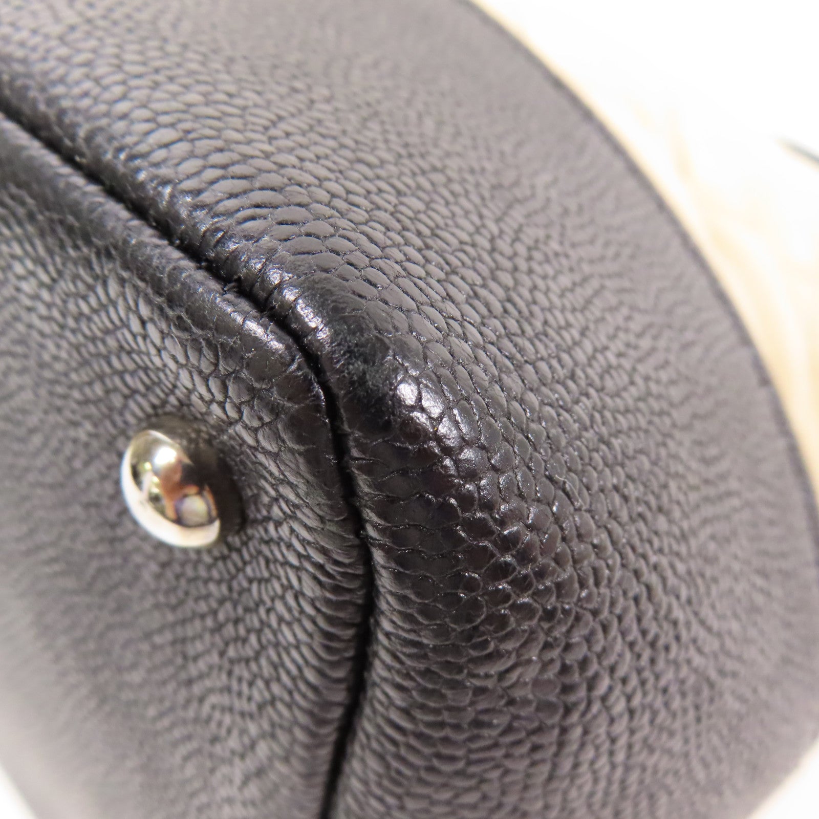 CHANEL 牛皮皮革Shoulder Bag銀扣手挽肩背兩用袋