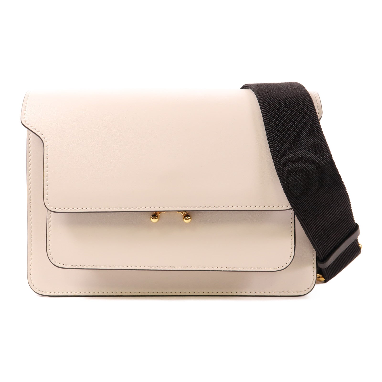 MARNI GHW Trunk Shoulder Bag SBMPN09NO5LV520 Calfskin Leather White