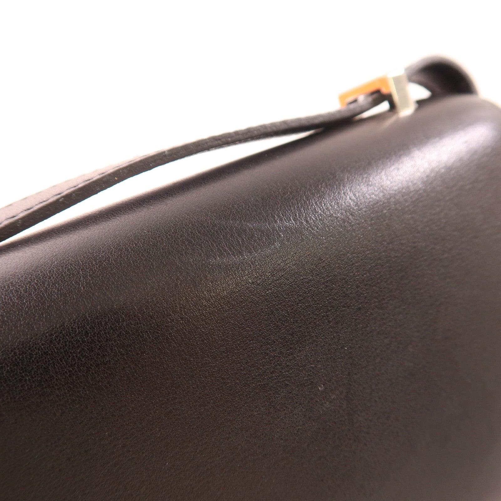 HERMES Evercalf皮革Constance Mini銀扣肩背袋Noir黑色