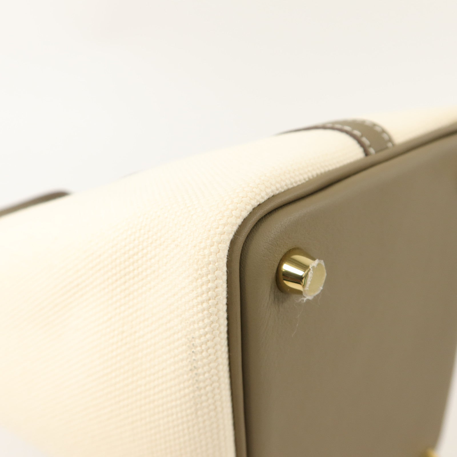 HERMES Toile帆布/Swift皮革Picotin Cargo PM手挽袋Etoupe