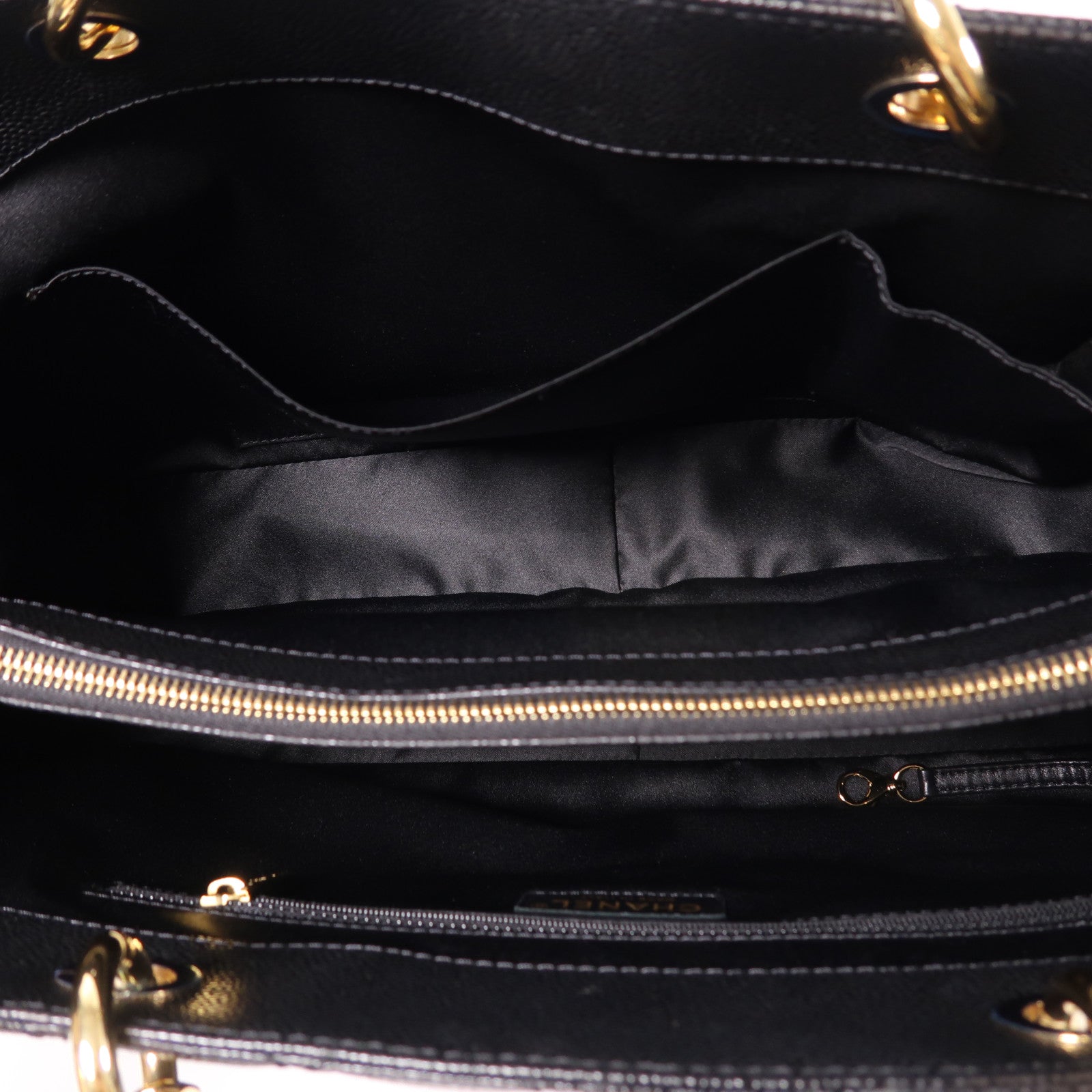 CHANEL 牛皮皮革GST Grand Shopping Tote Bag XL金扣鏈帶肩背袋/手挽袋