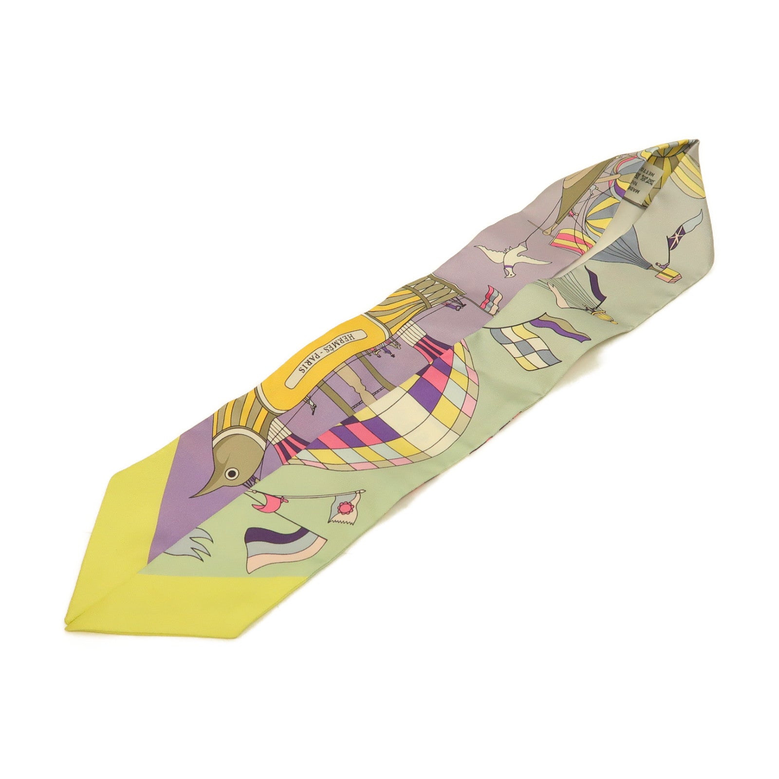 HERMES 絲質Twilly絲巾紫色/彩色