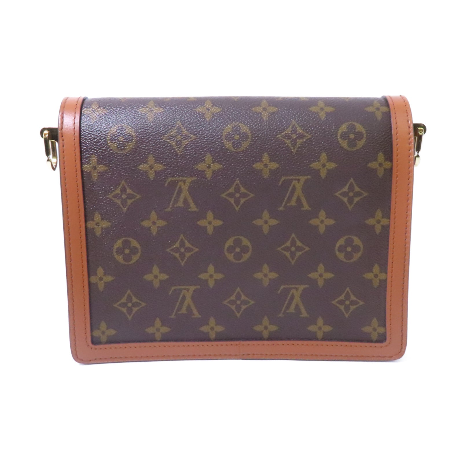 LOUIS VUITTON Monogram Dauphine MM金扣鏈帶手挽肩背兩用袋啡色