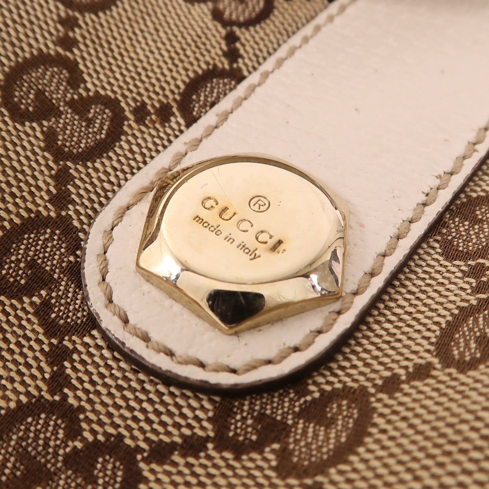 GUCCI 帆布Shoulder Bag金扣肩背袋